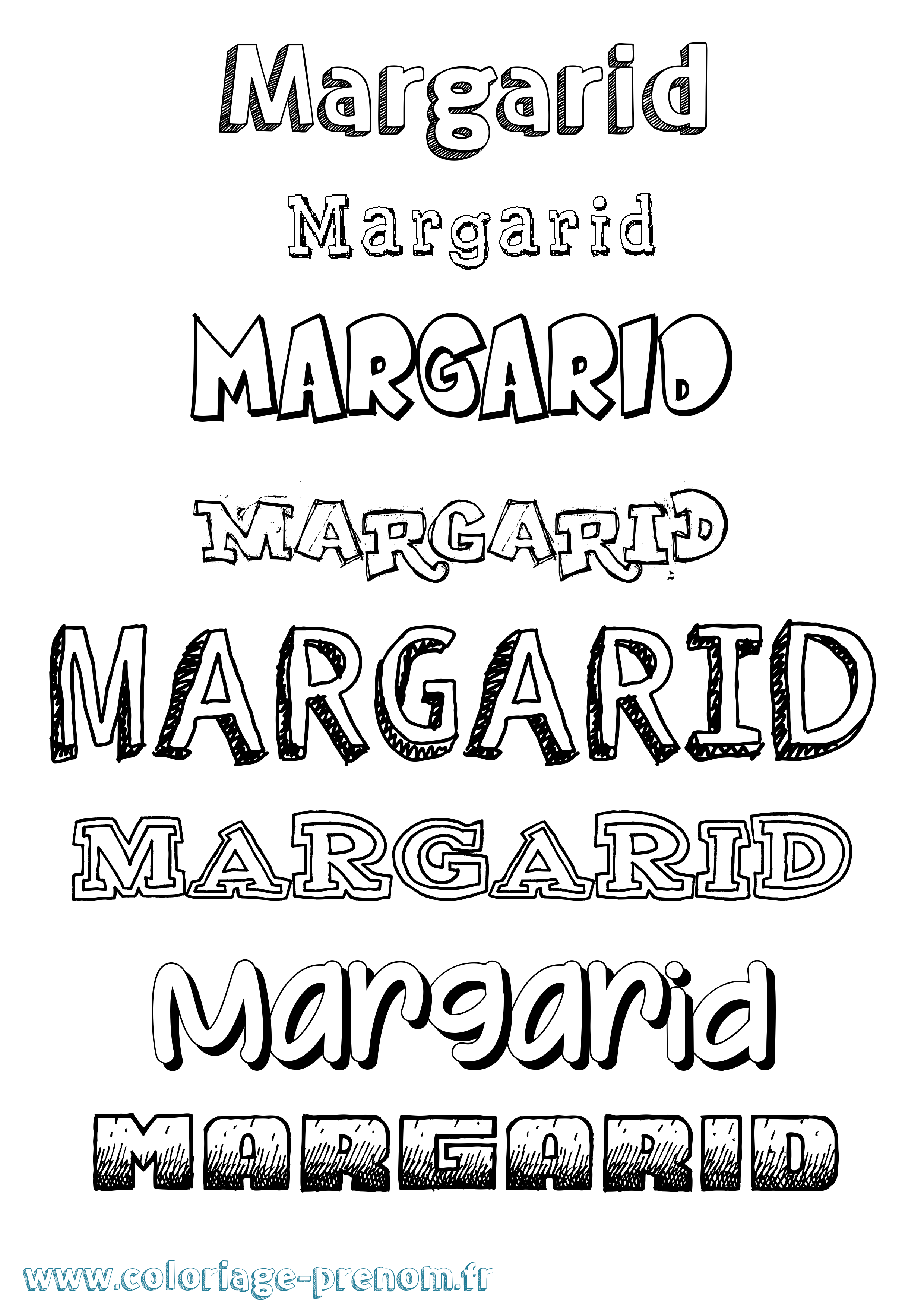 Coloriage Margarid Dessiné Coloriage prénom Margarid Dessiné