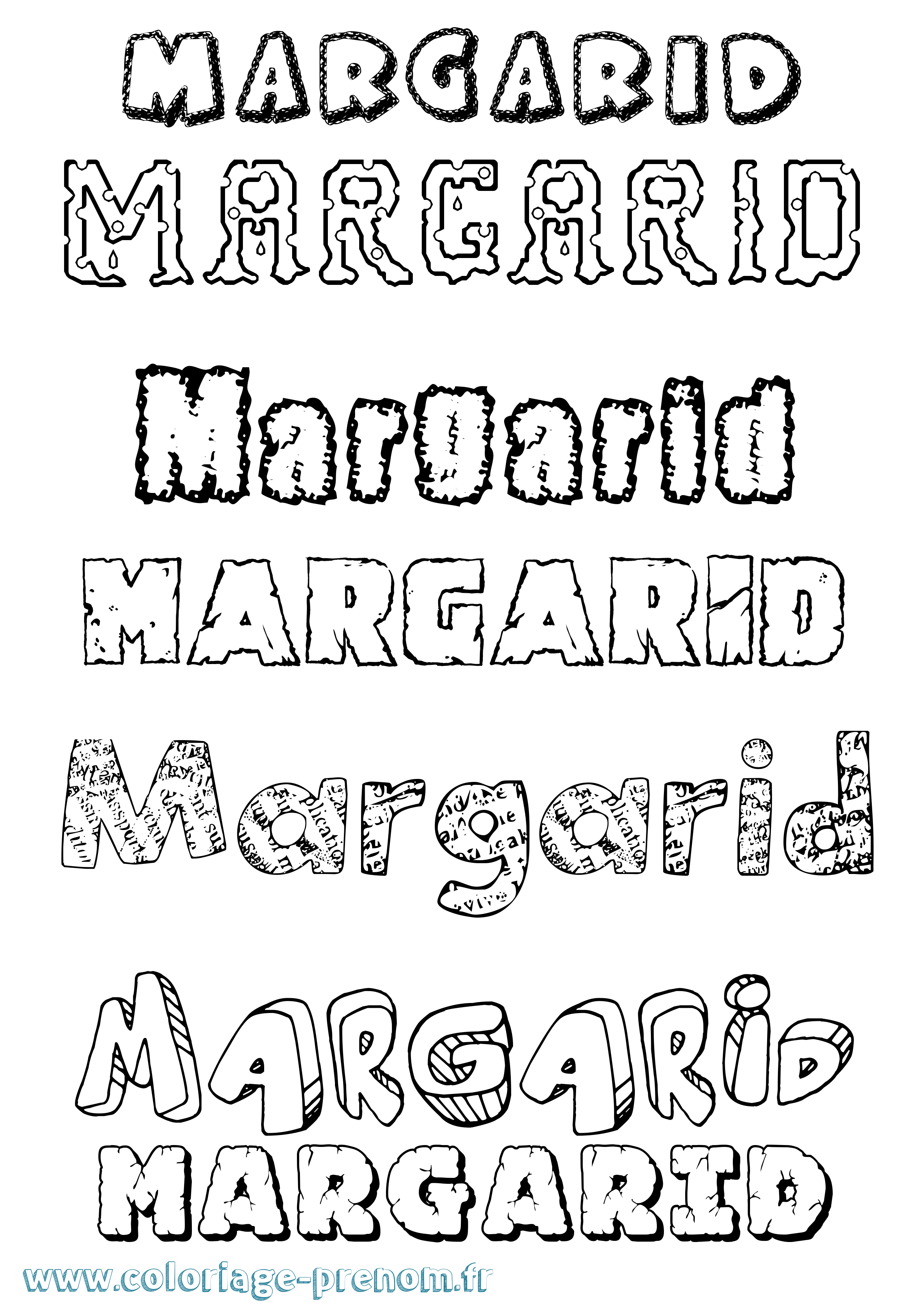 Coloriage Margarid Destructuré Coloriage prénom Margarid Destructuré