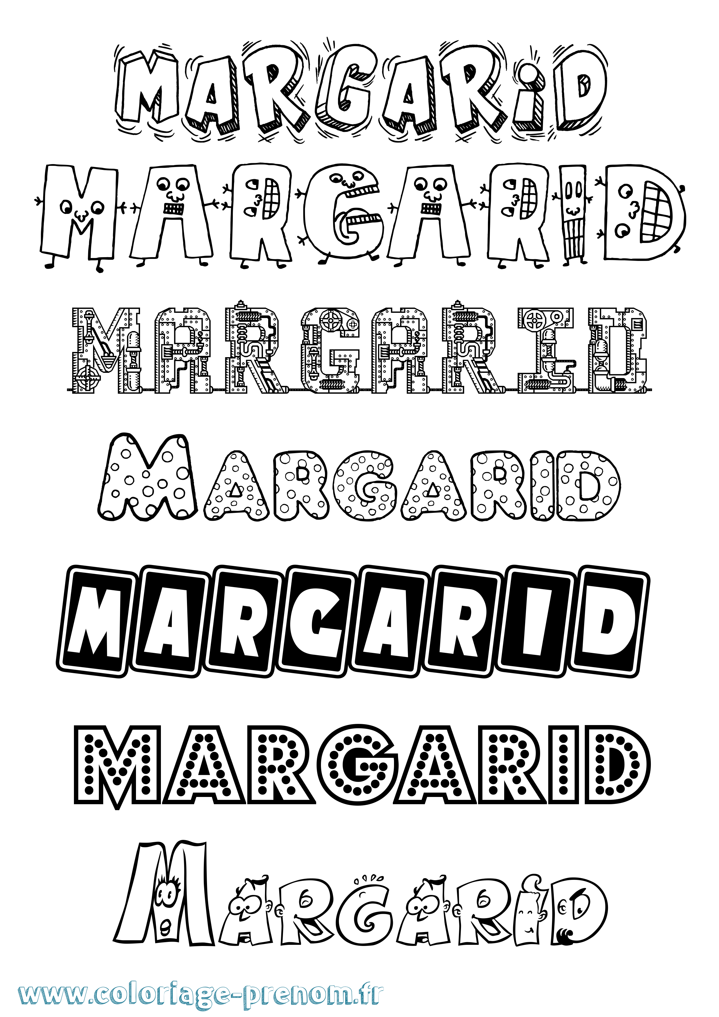 Coloriage Margarid Fun Coloriage prénom Margarid Fun