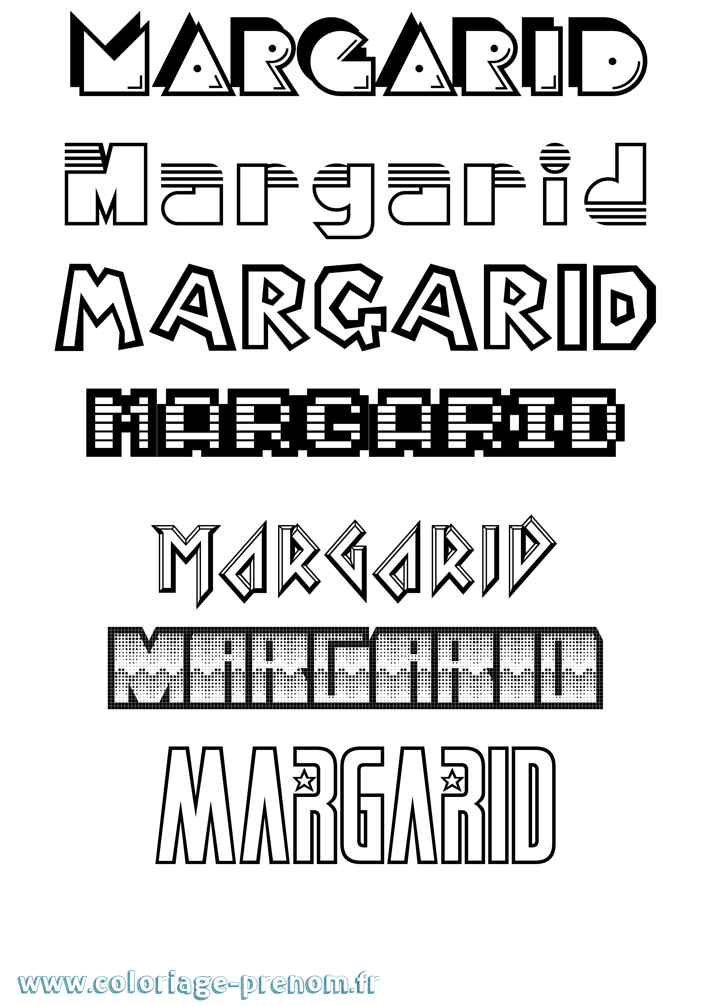 Coloriage Margarid Jeux Vidéos Coloriage prénom Margarid Jeux Vidéos