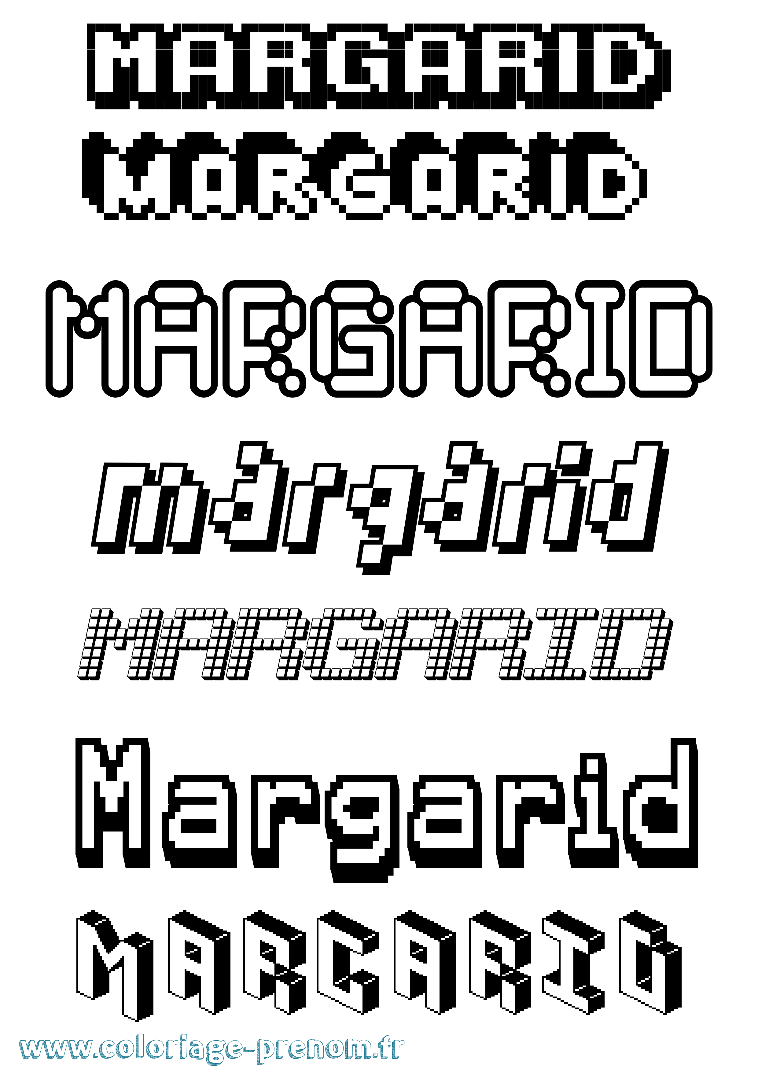 Coloriage Margarid Pixel Coloriage prénom Margarid Pixel
