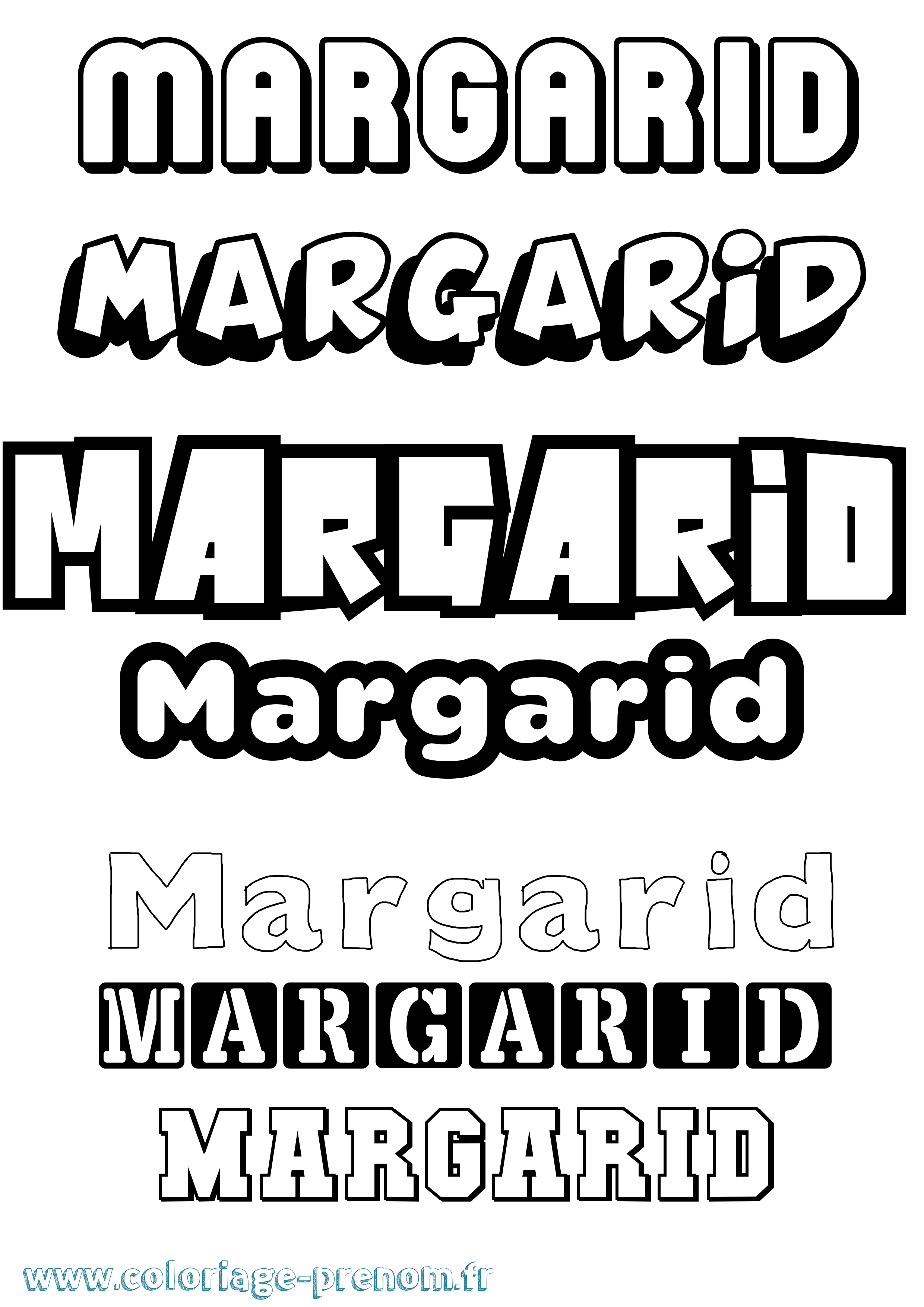 Coloriage Margarid Simple Coloriage prénom Margarid Simple