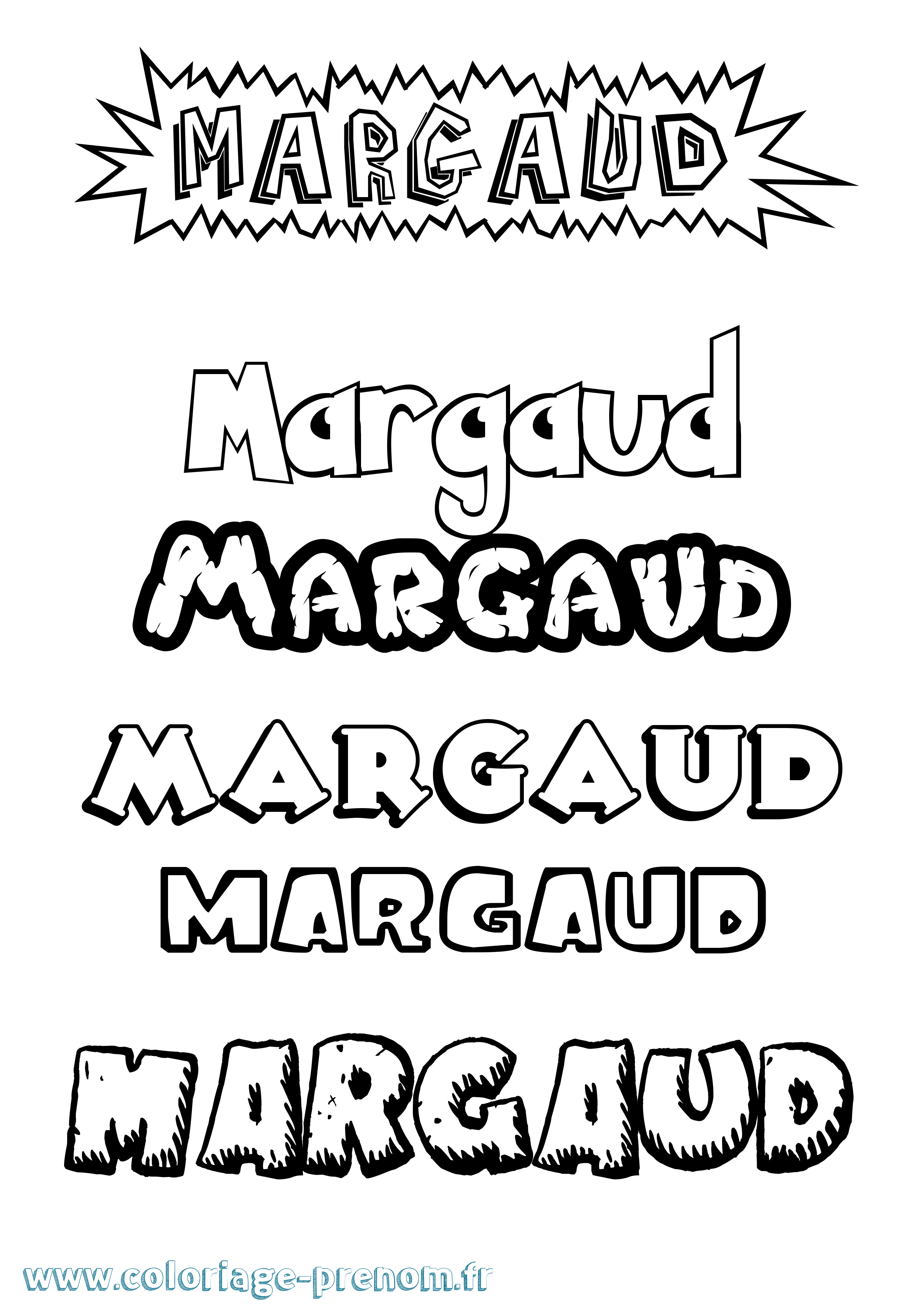 Coloriage Margaud Dessin Animé Coloriage prénom Margaud Dessin Animé
