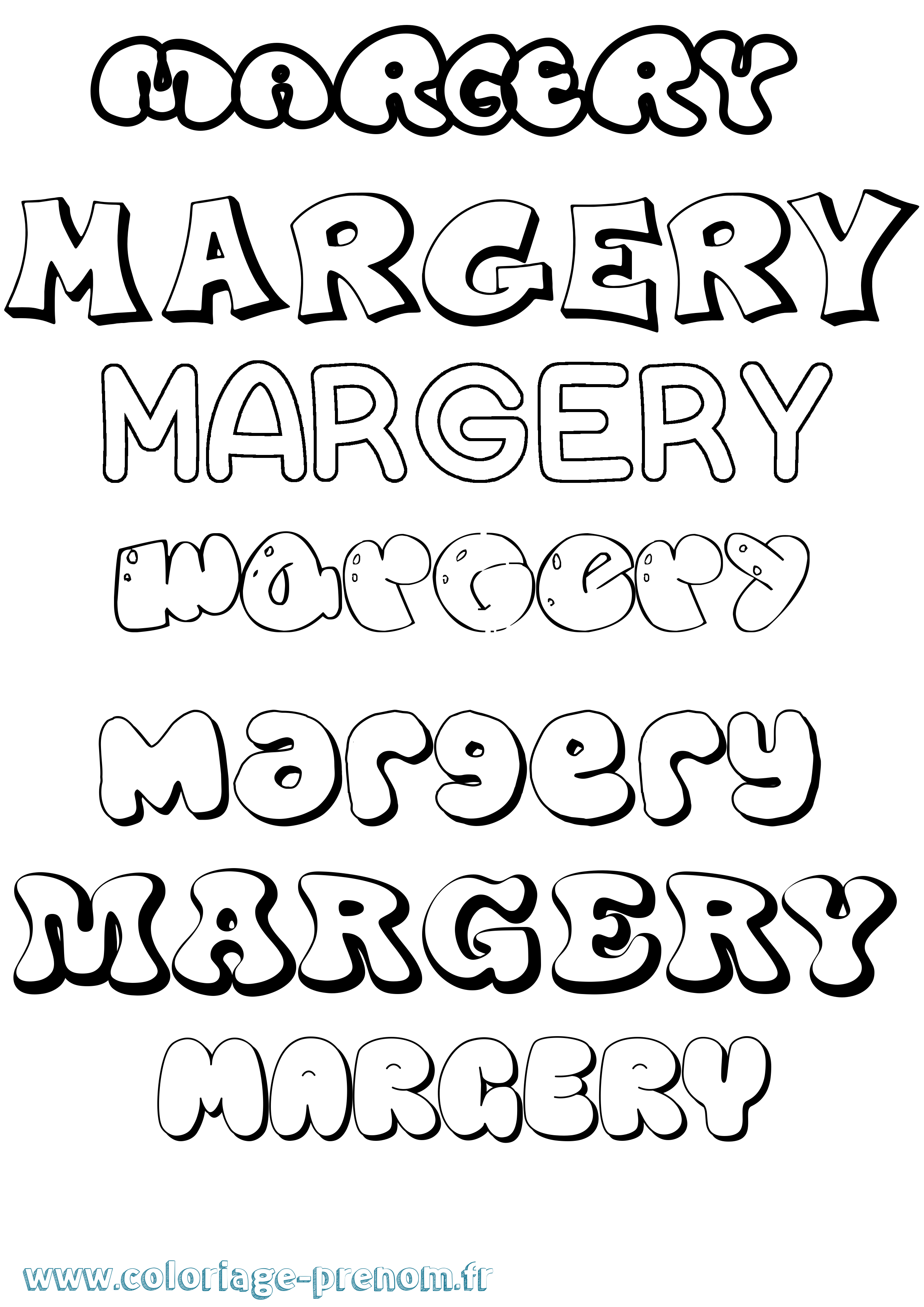 Coloriage Margery Bubble Coloriage prénom Margery Bubble