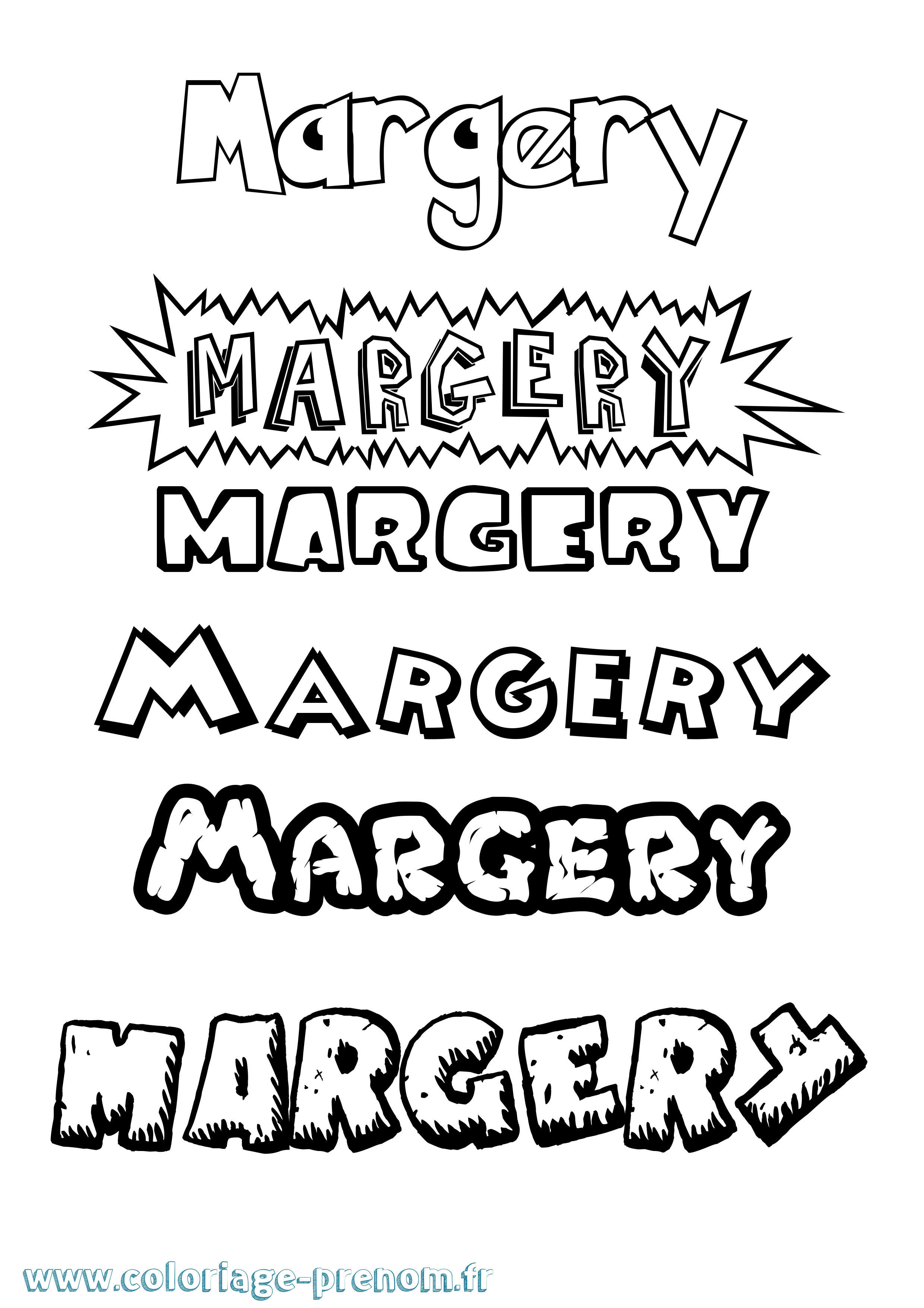 Coloriage Margery Dessin Animé Coloriage prénom Margery Dessin Animé