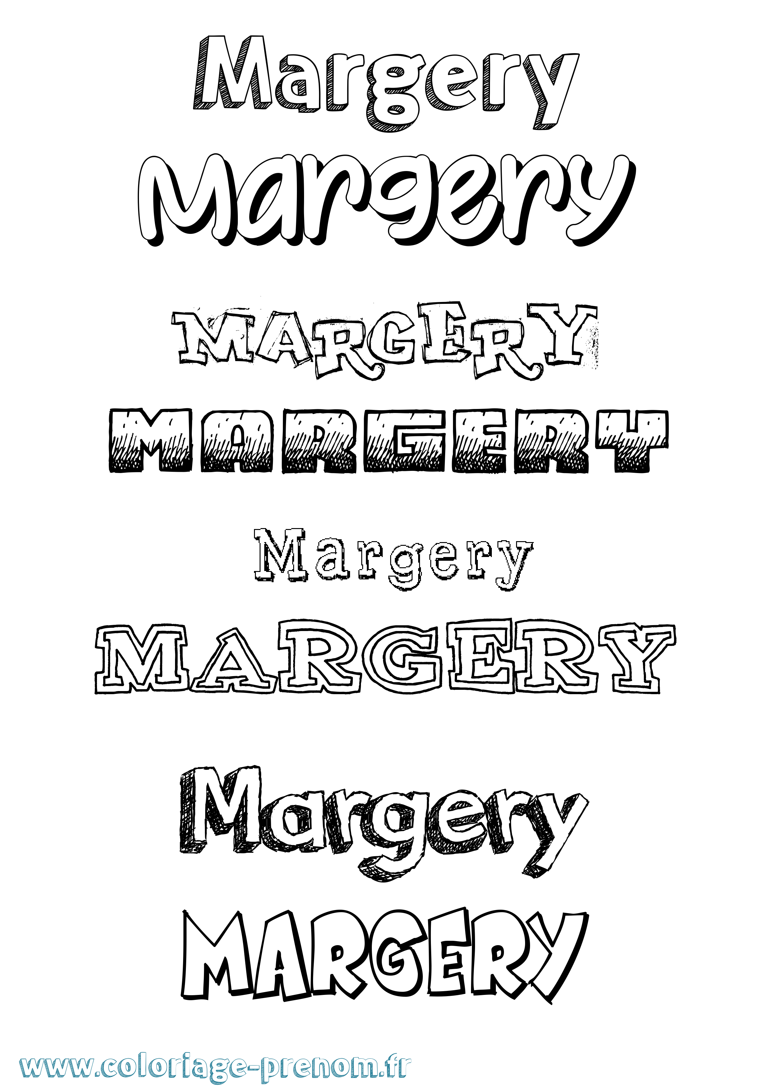 Coloriage Margery Dessiné Coloriage prénom Margery Dessiné