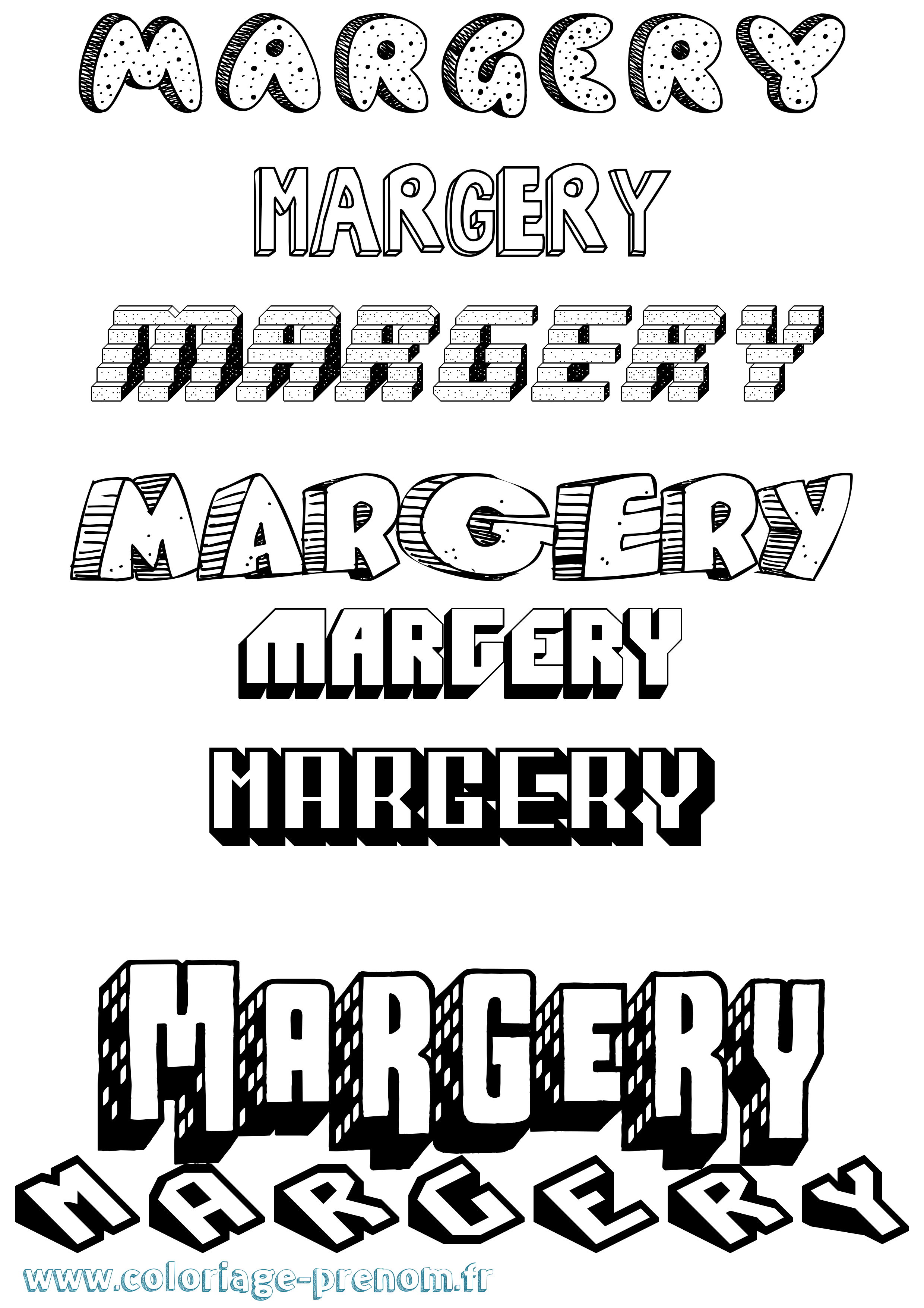 Coloriage Margery Effet 3D Coloriage prénom Margery Effet 3D