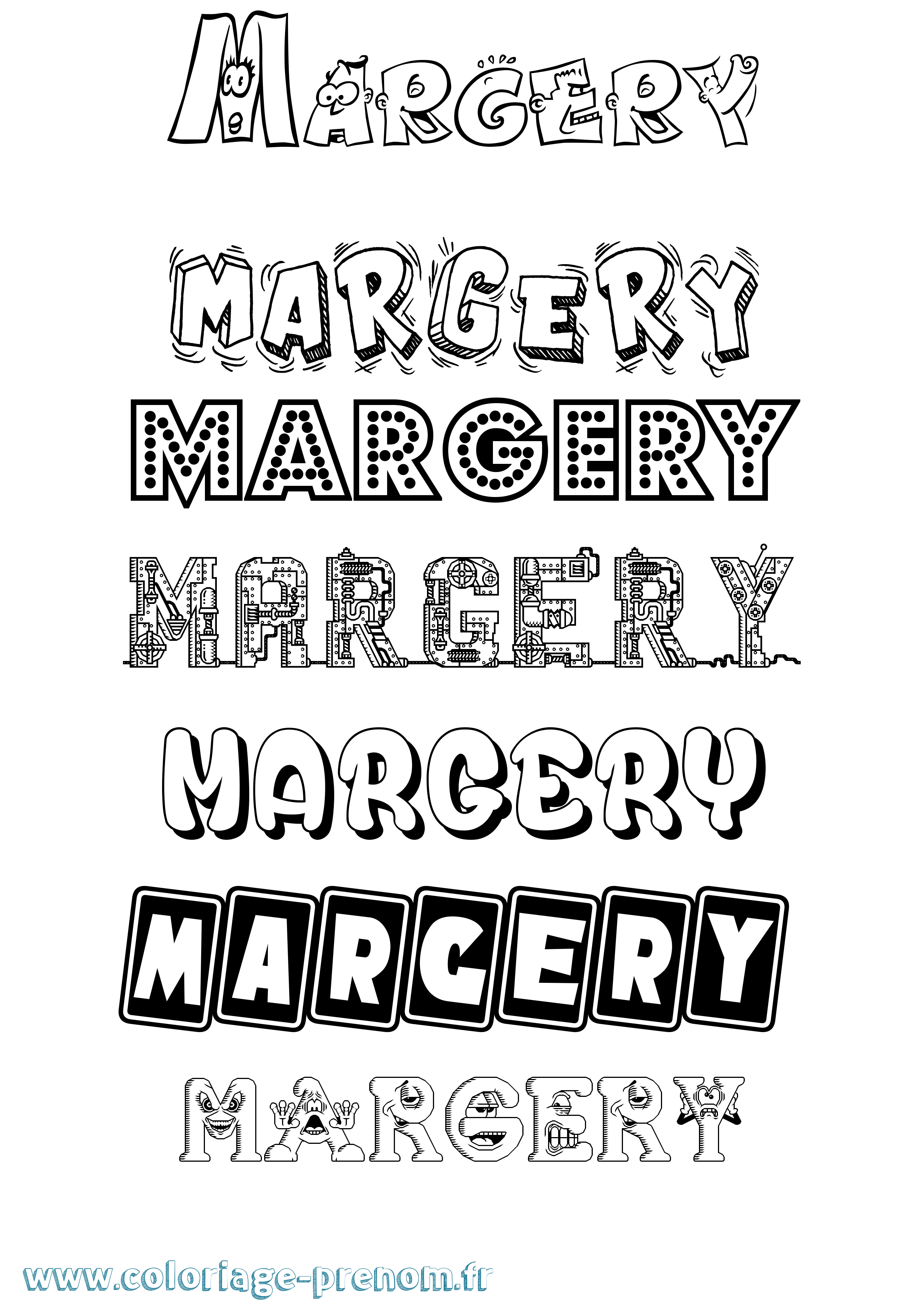 Coloriage Margery Fun Coloriage prénom Margery Fun