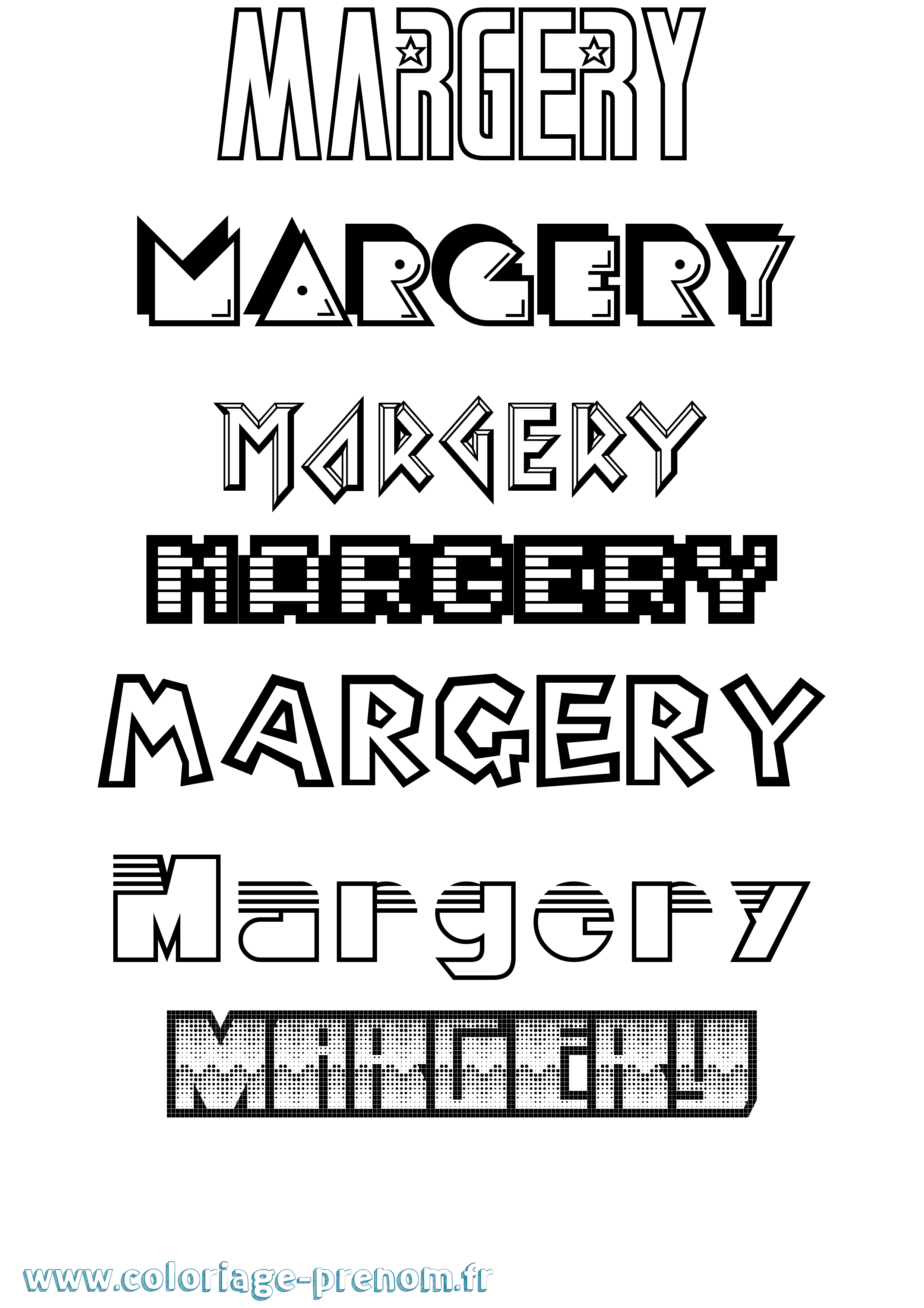 Coloriage Margery Jeux Vidéos Coloriage prénom Margery Jeux Vidéos