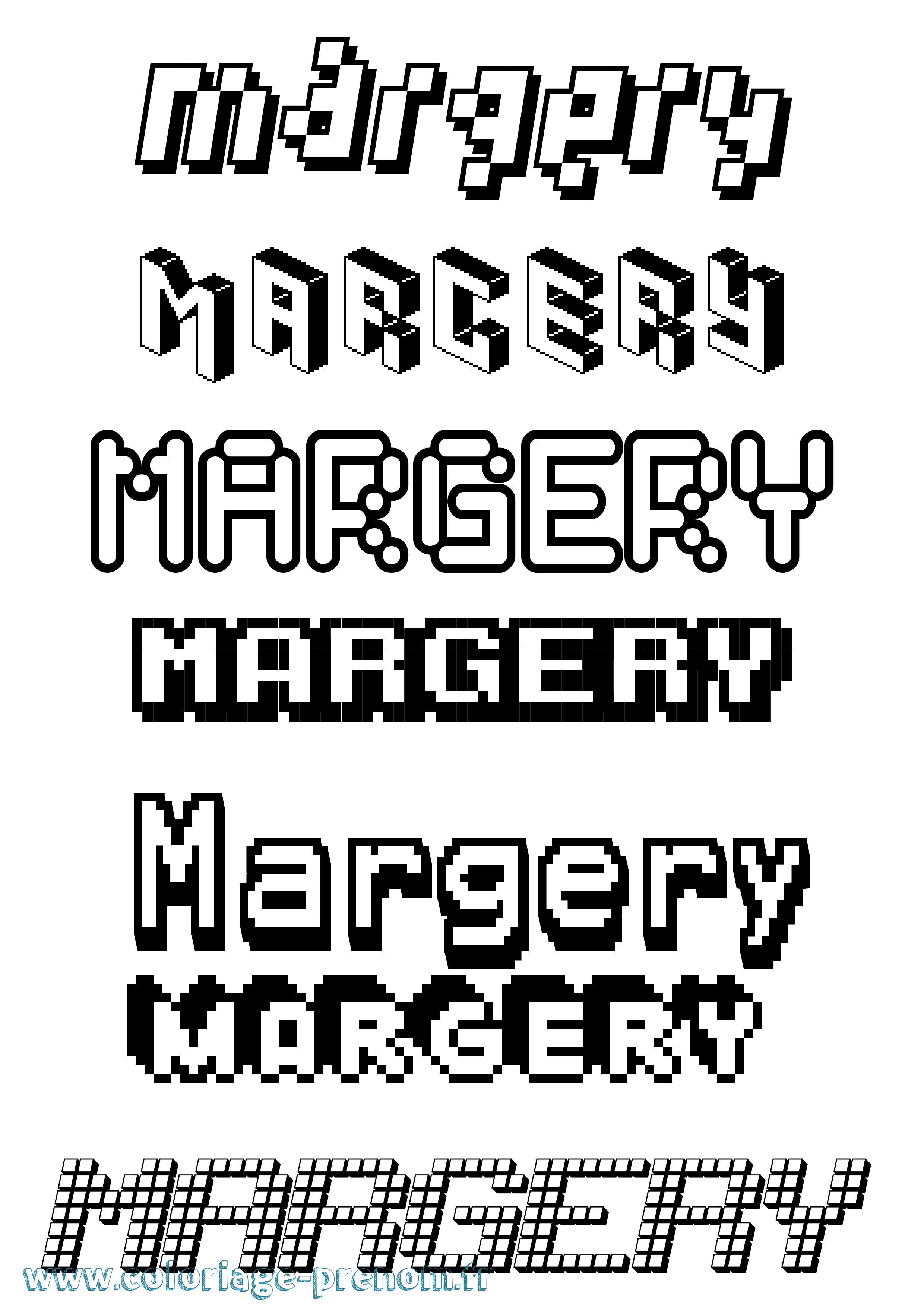 Coloriage Margery Pixel Coloriage prénom Margery Pixel