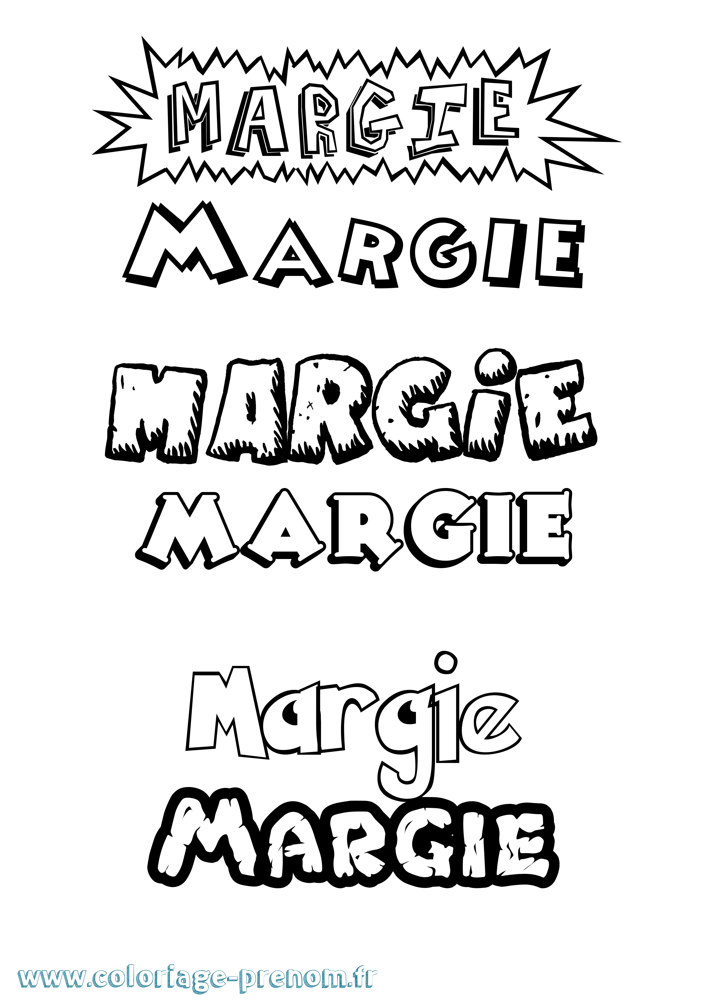 Coloriage Margie Dessin Animé Coloriage prénom Margie Dessin Animé