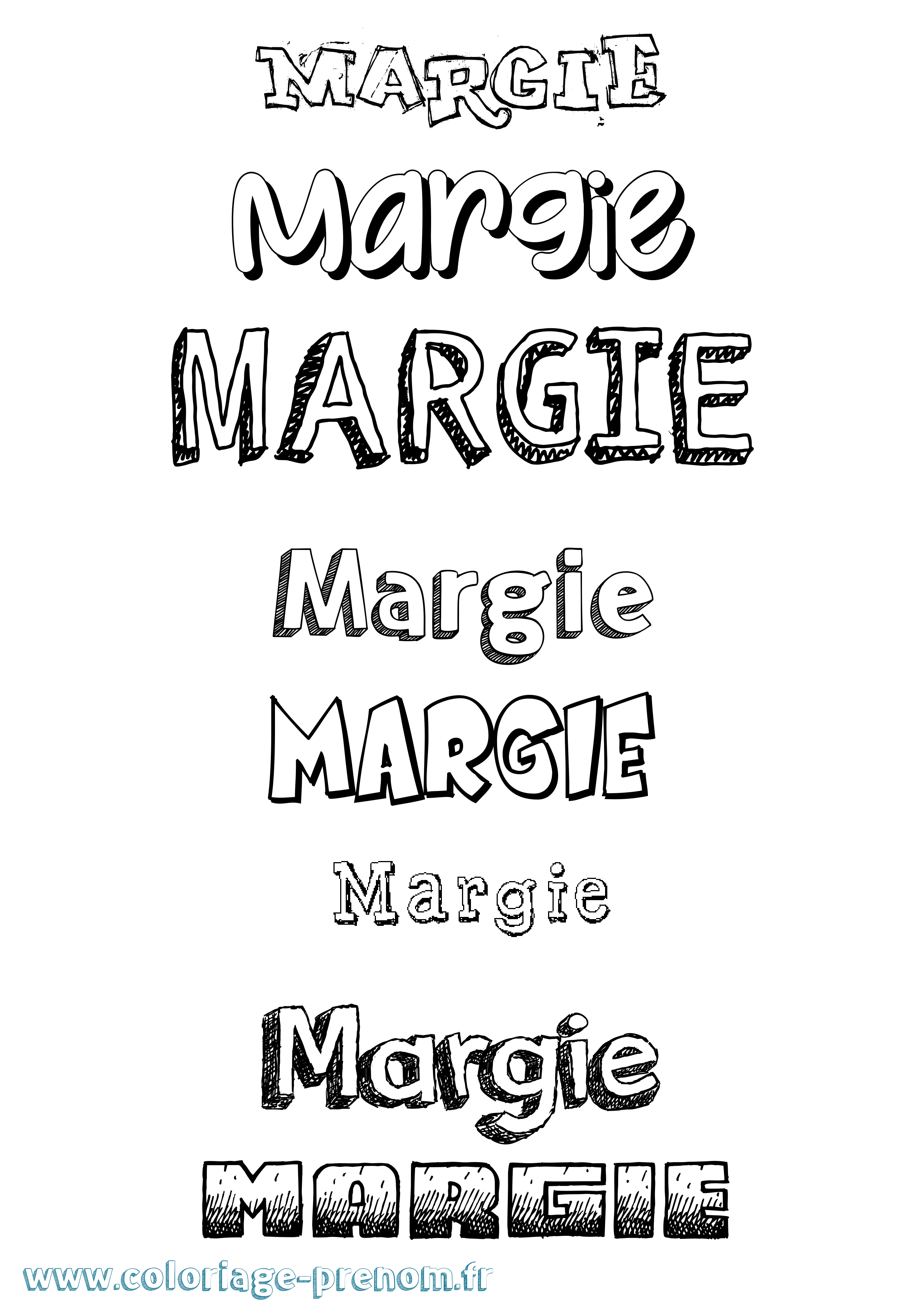 Coloriage Margie Dessiné Coloriage prénom Margie Dessiné
