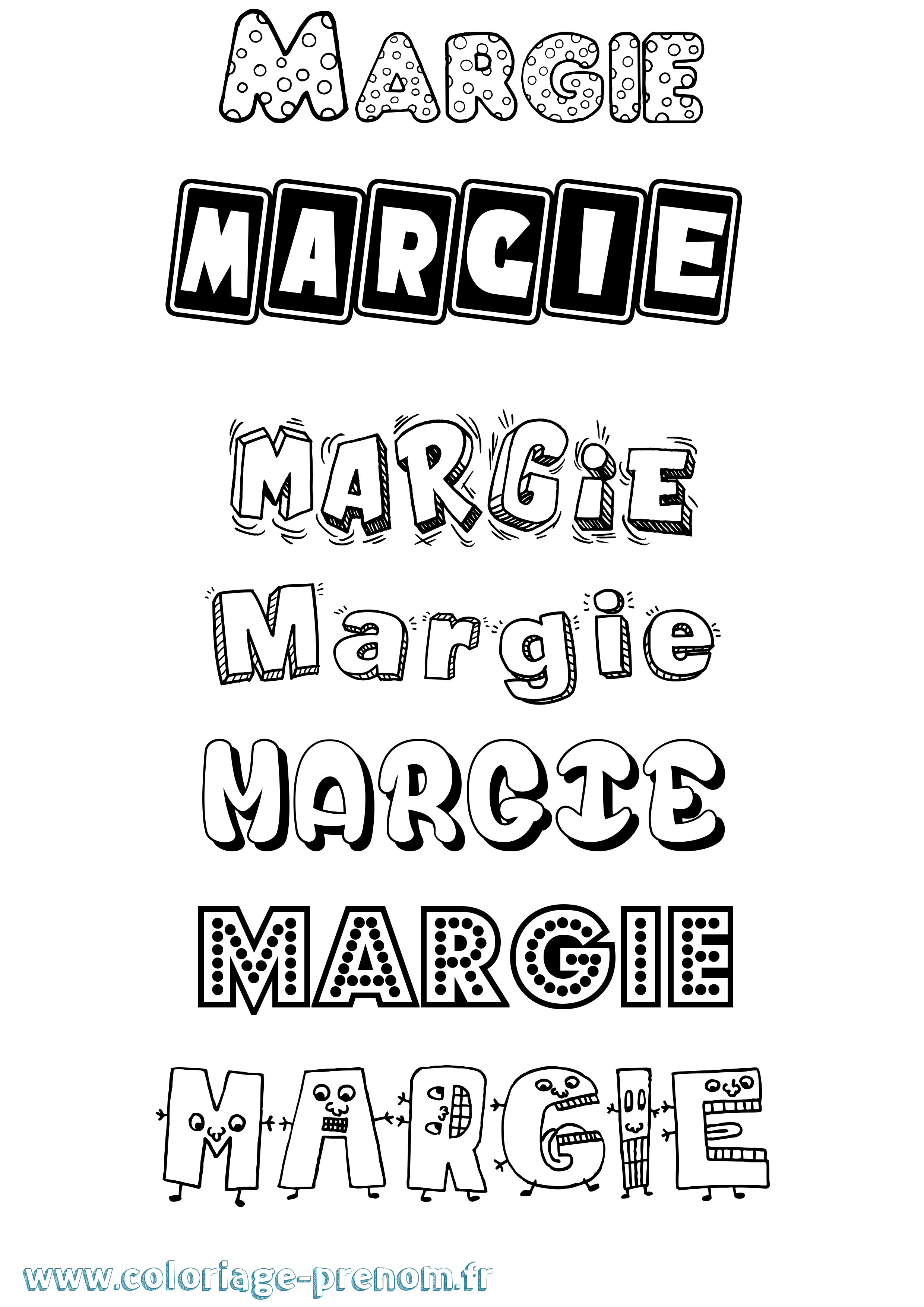Coloriage Margie Fun Coloriage prénom Margie Fun