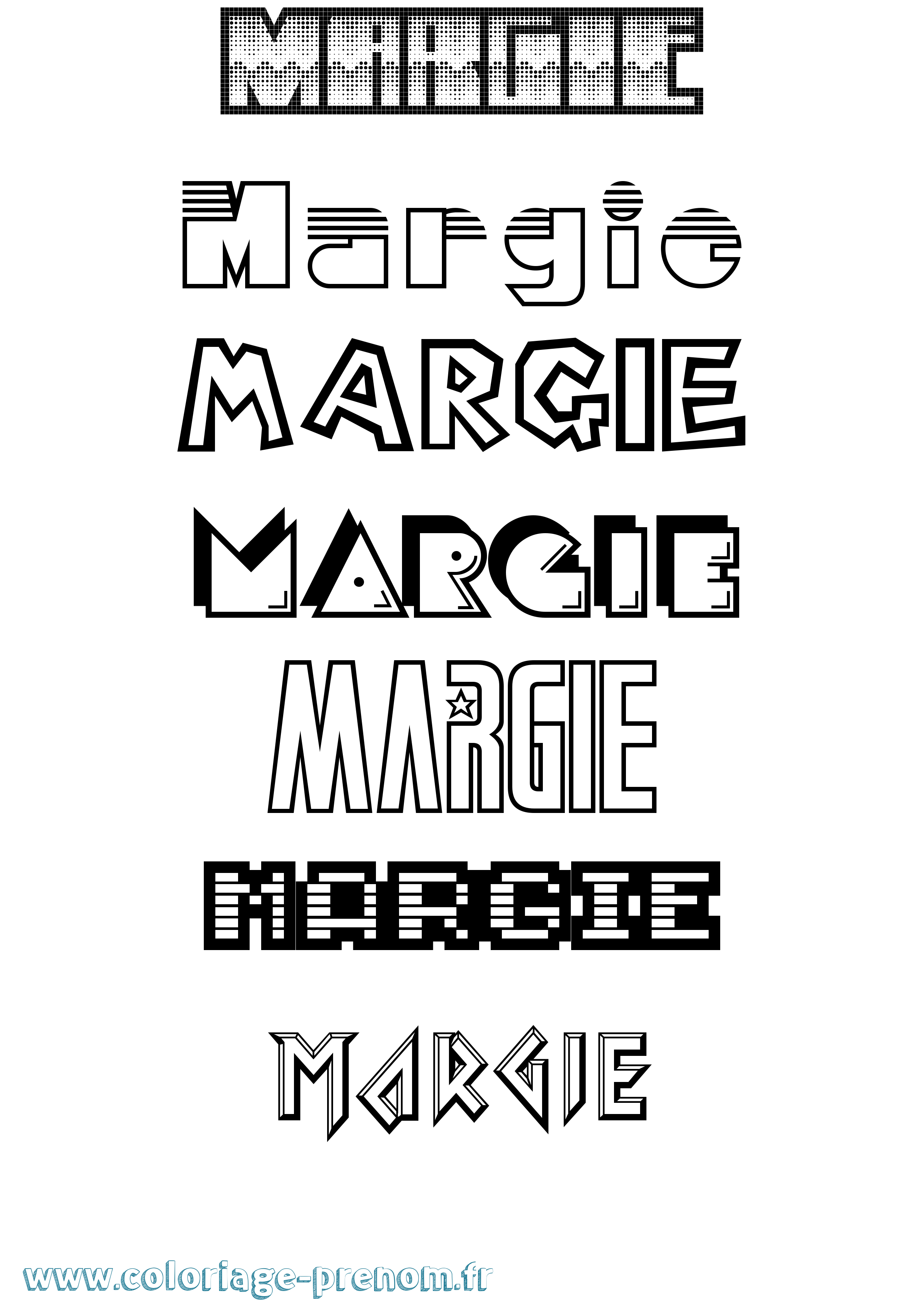 Coloriage Margie Jeux Vidéos Coloriage prénom Margie Jeux Vidéos