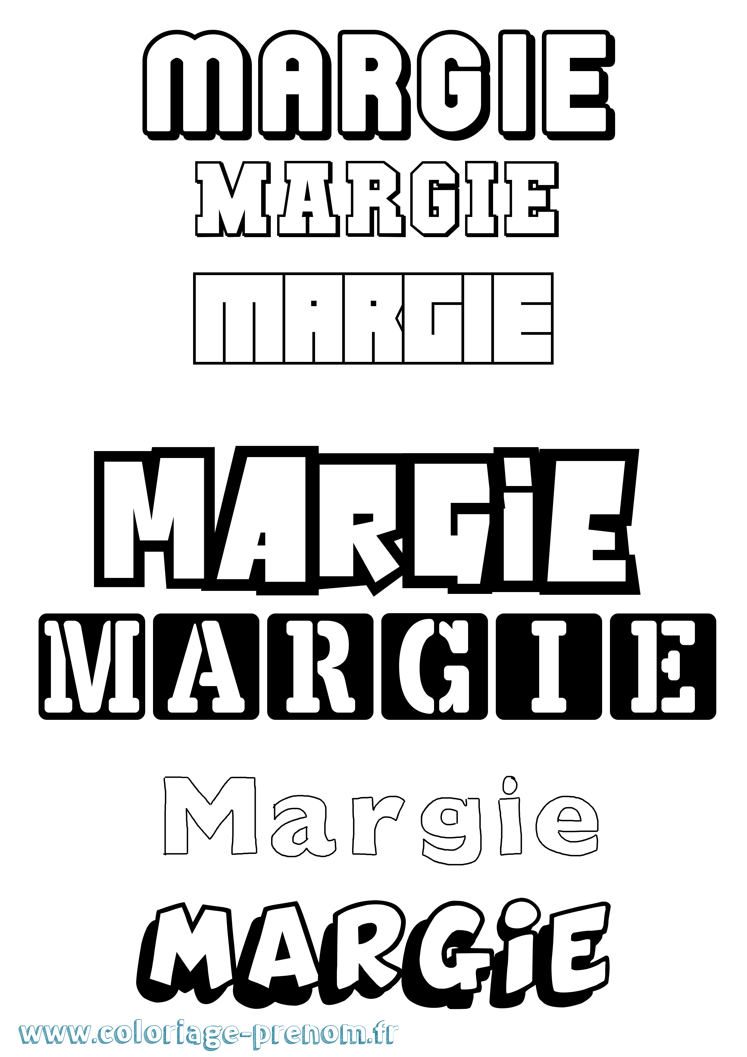 Coloriage Margie Simple Coloriage prénom Margie Simple