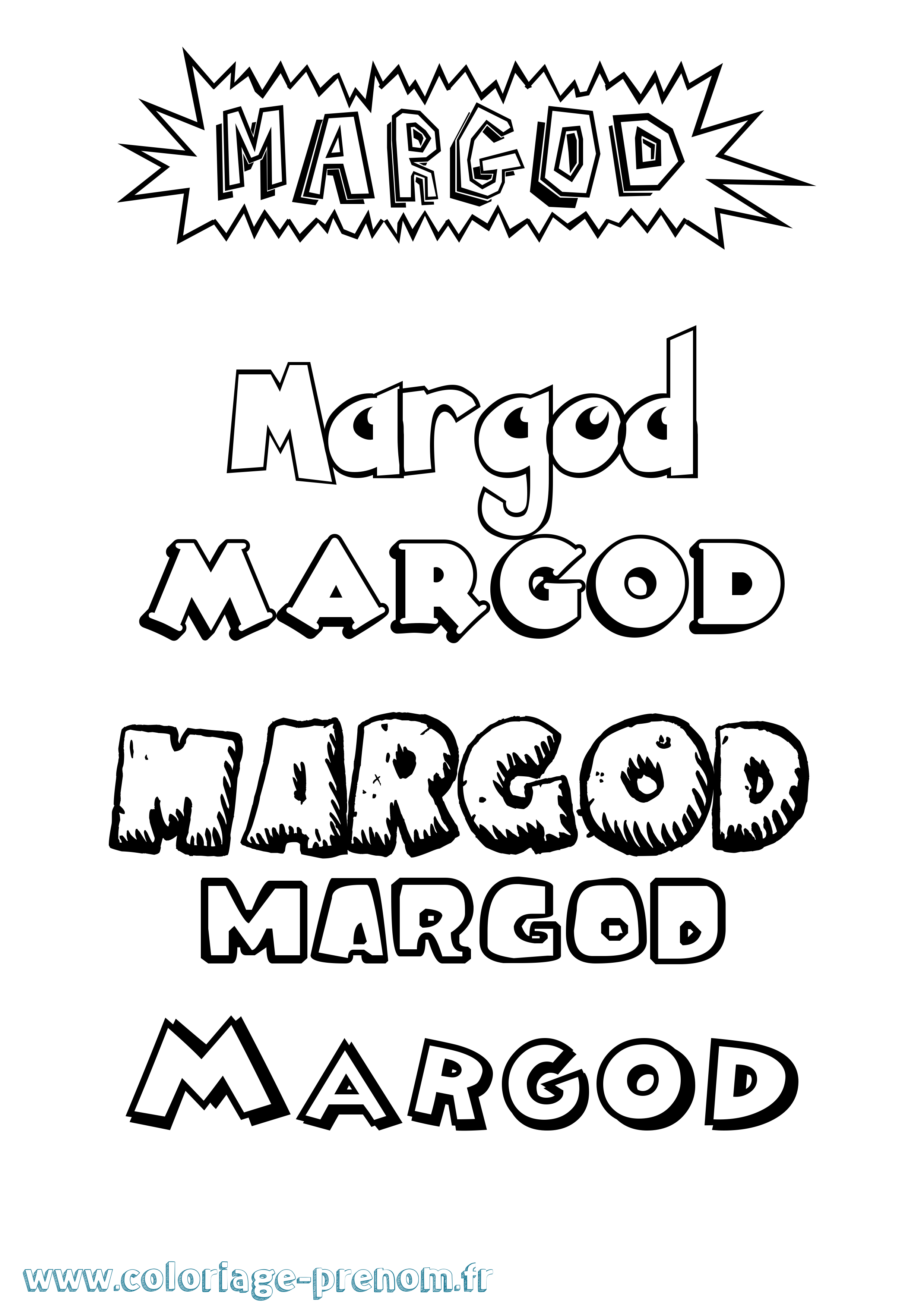 Coloriage Margod Dessin Animé Coloriage prénom Margod Dessin Animé