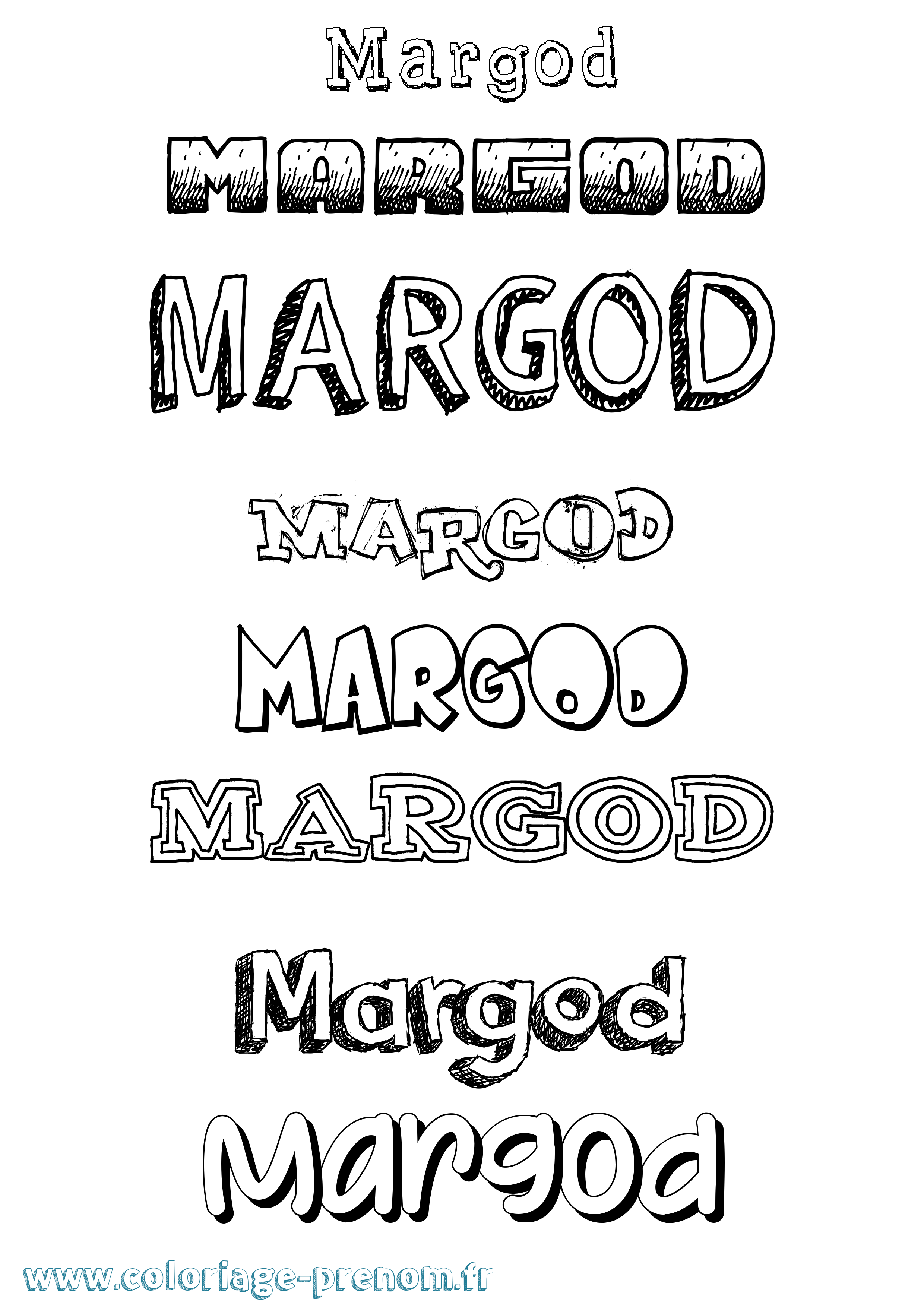 Coloriage Margod Dessiné Coloriage prénom Margod Dessiné