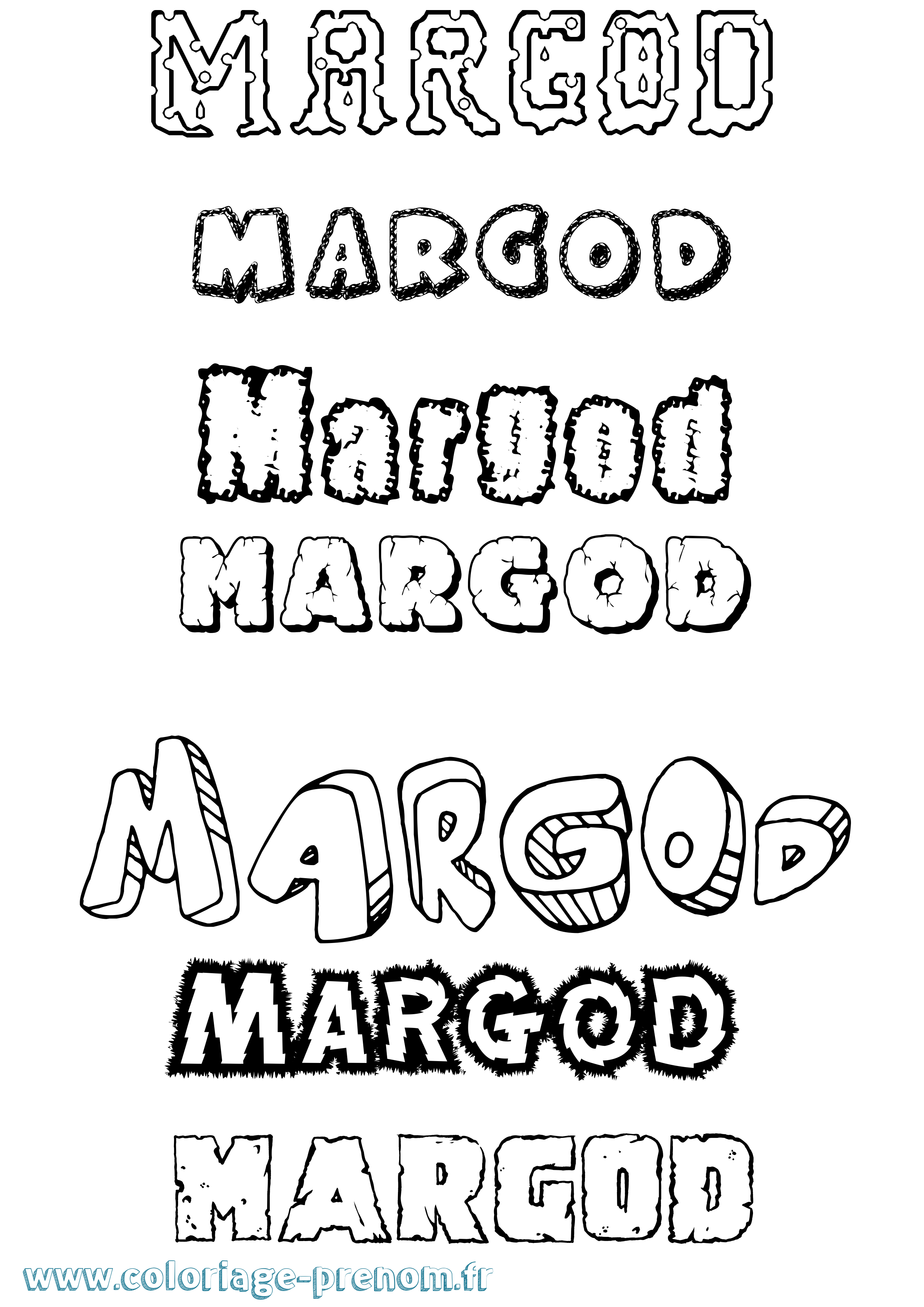Coloriage Margod Destructuré Coloriage prénom Margod Destructuré