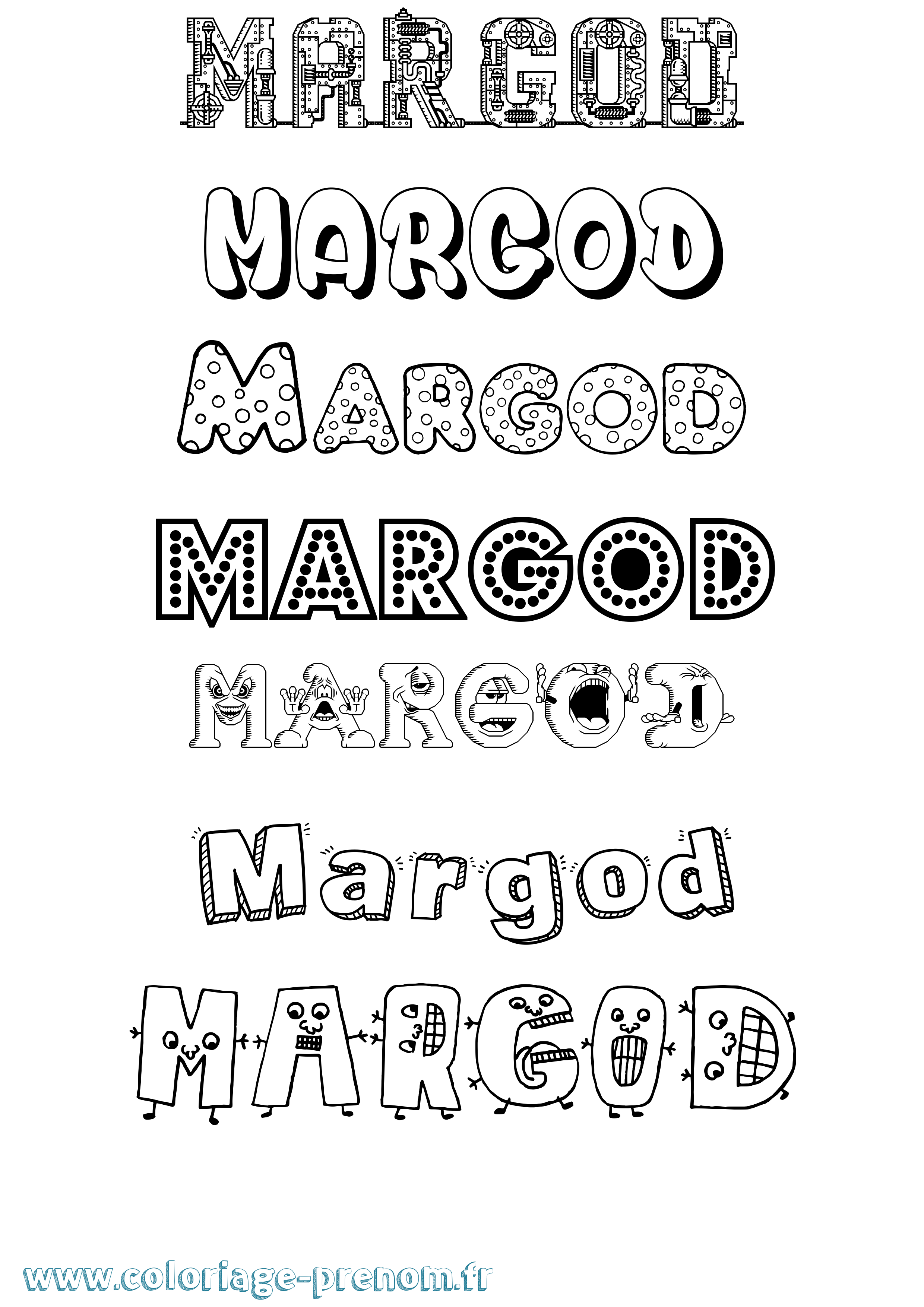 Coloriage Margod Fun Coloriage prénom Margod Fun