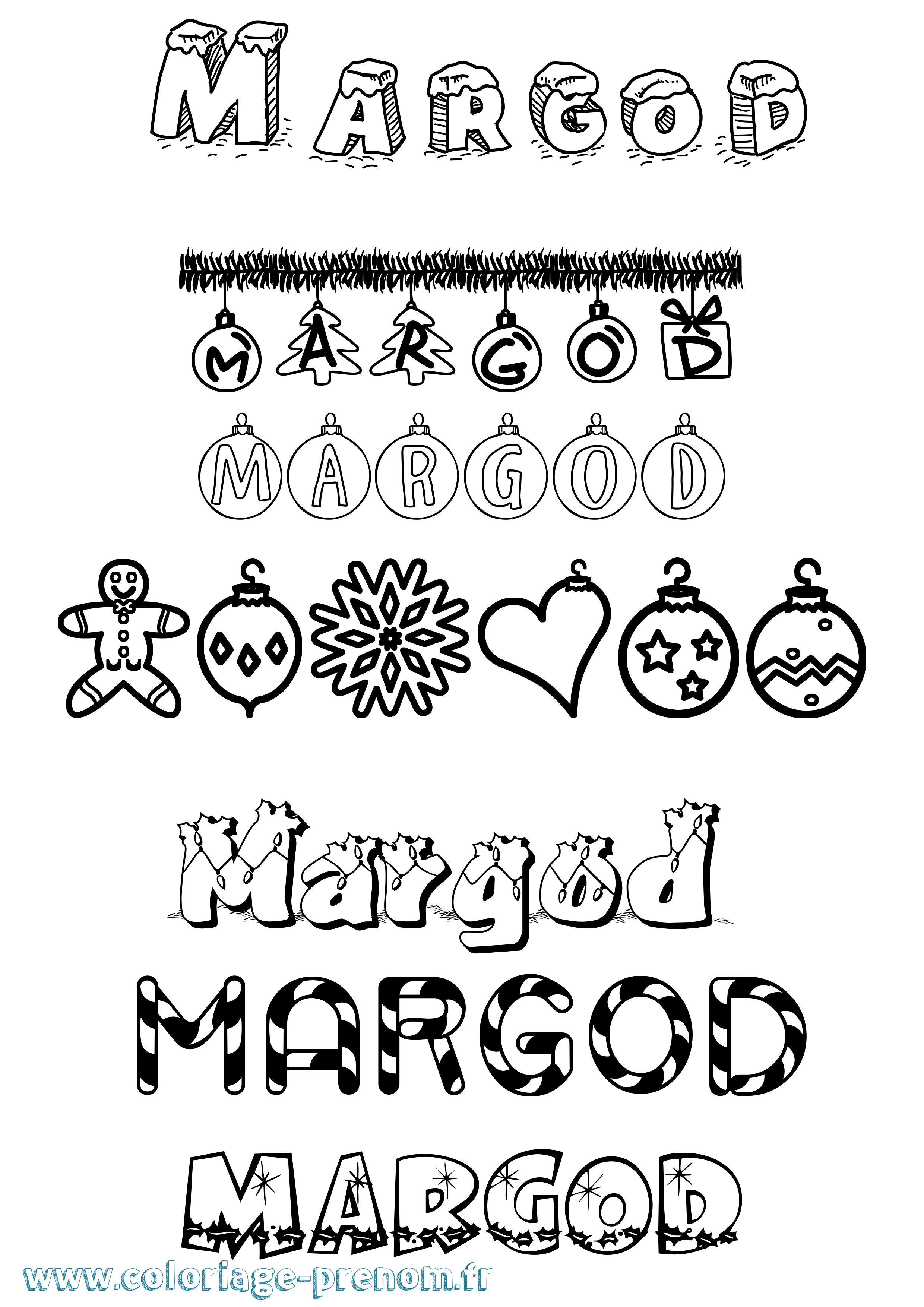 Coloriage Margod Noël Coloriage prénom Margod Noël