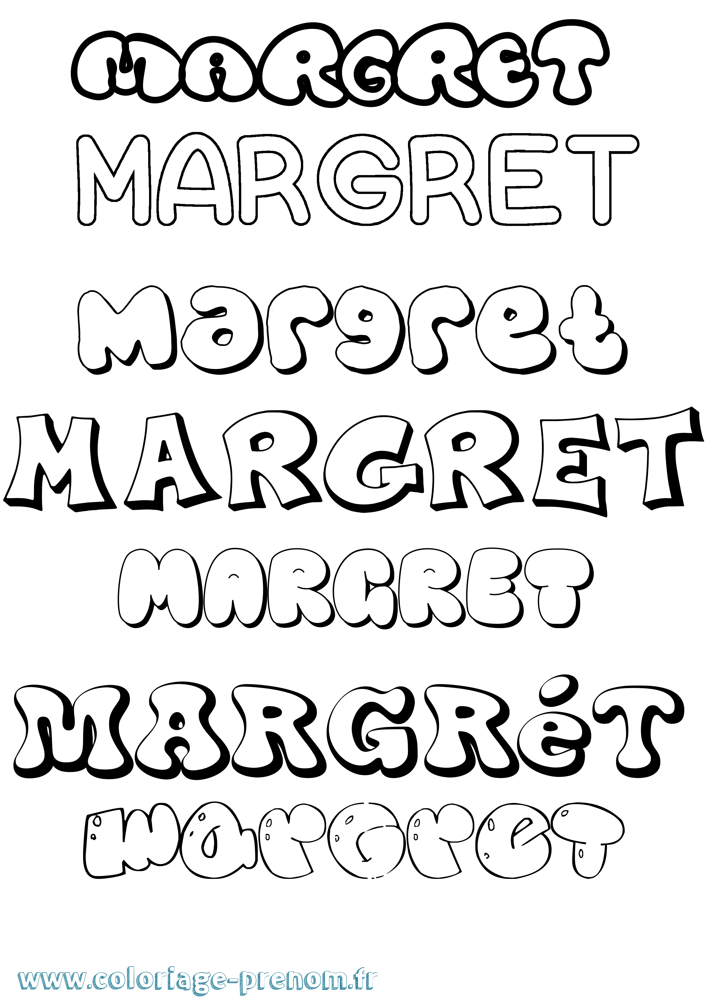 Coloriage Margrét Bubble Coloriage prénom Margrét Bubble