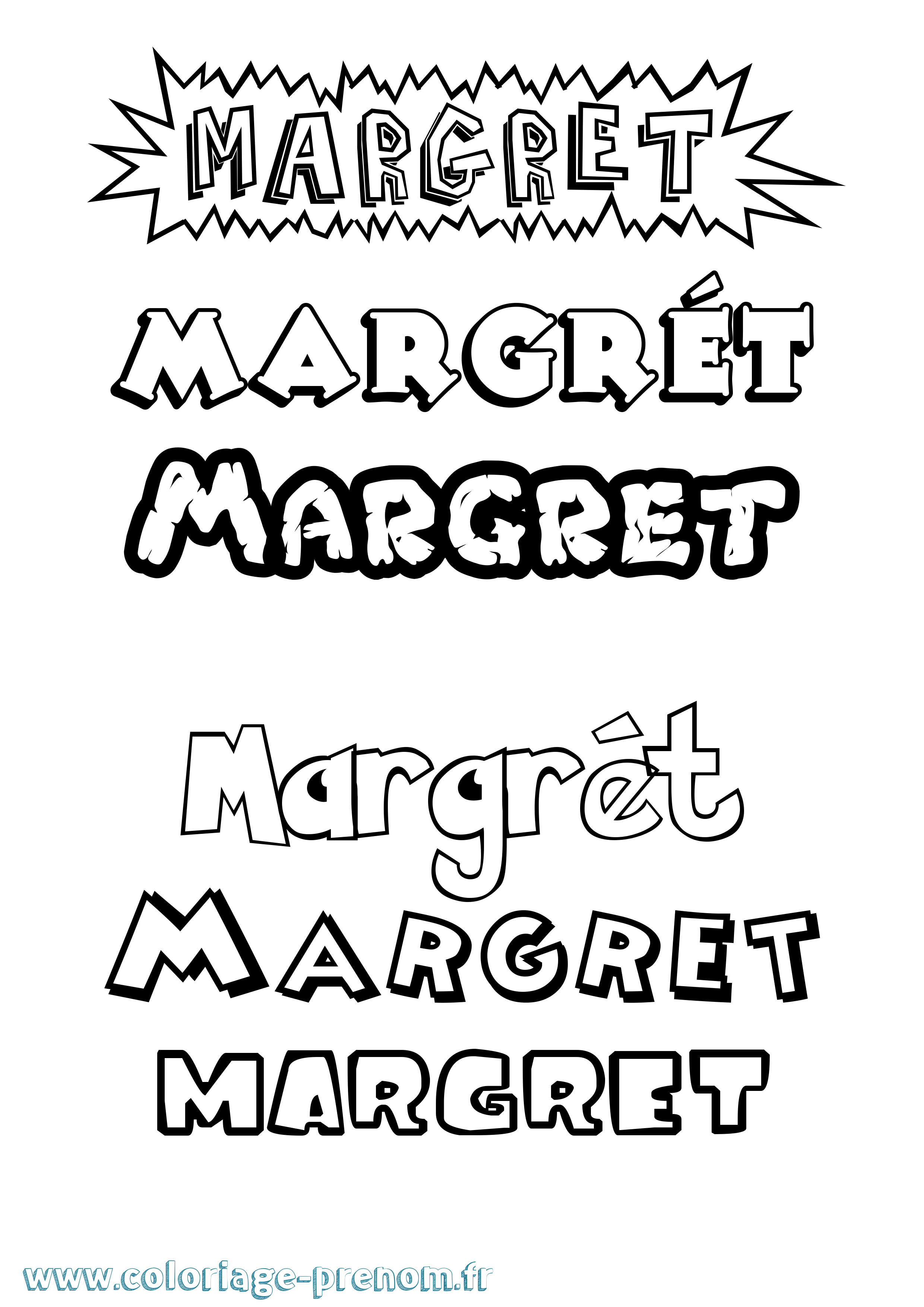 Coloriage Margrét Dessin Animé Coloriage prénom Margrét Dessin Animé