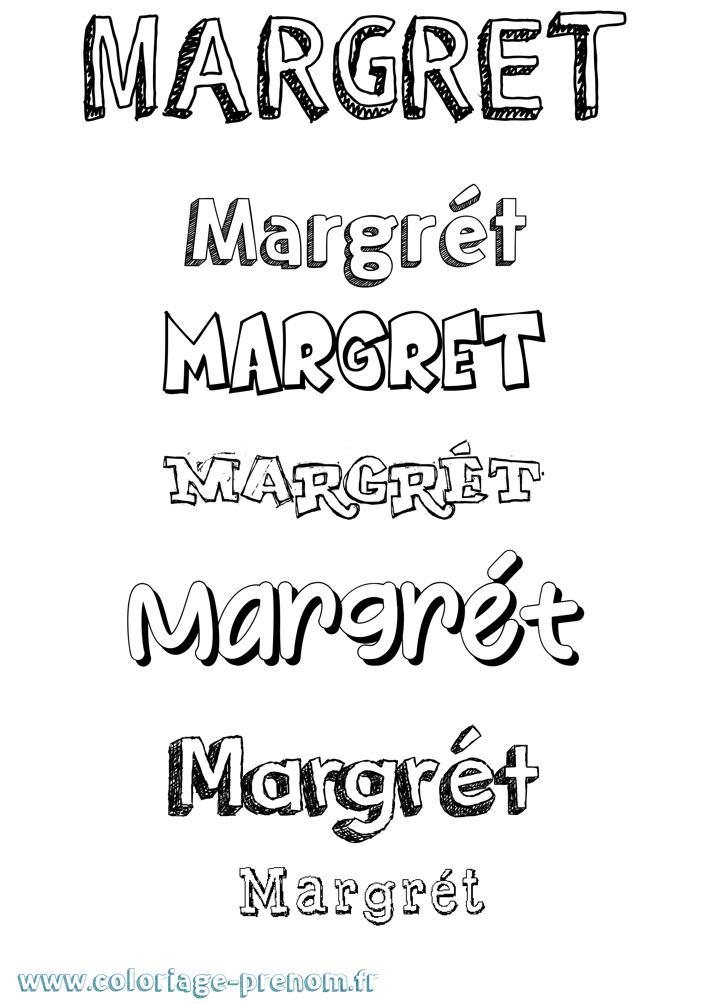 Coloriage Margrét Dessiné Coloriage prénom Margrét Dessiné