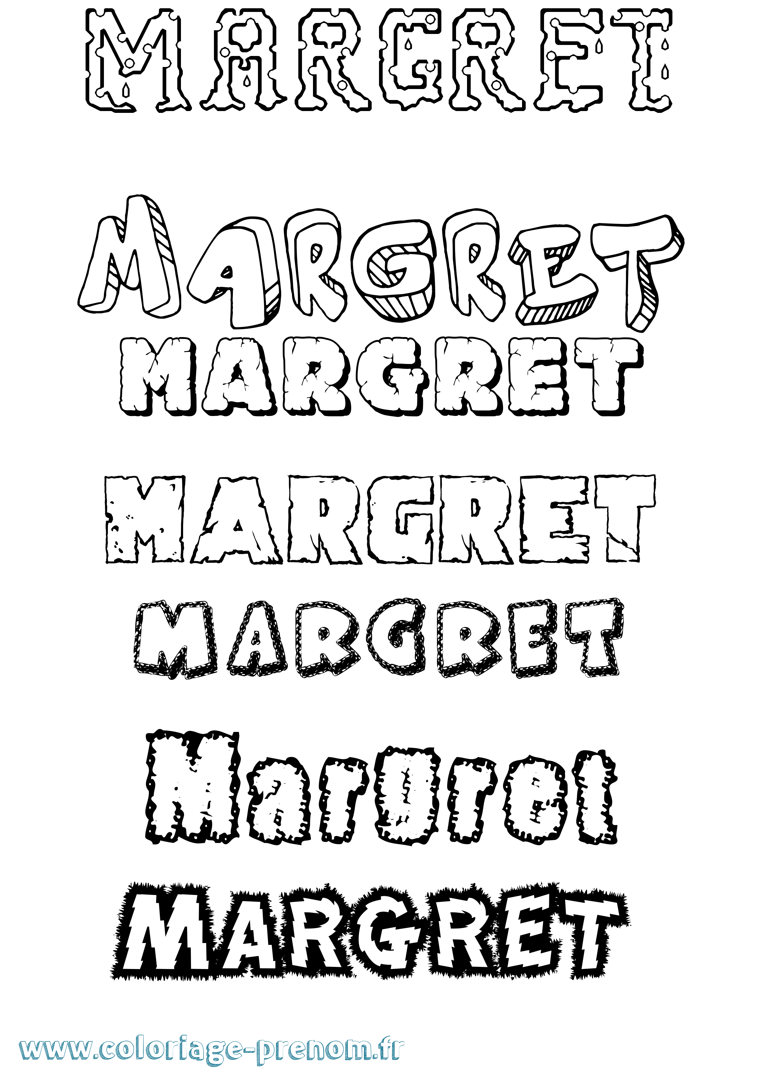 Coloriage Margrét Destructuré Coloriage prénom Margrét Destructuré