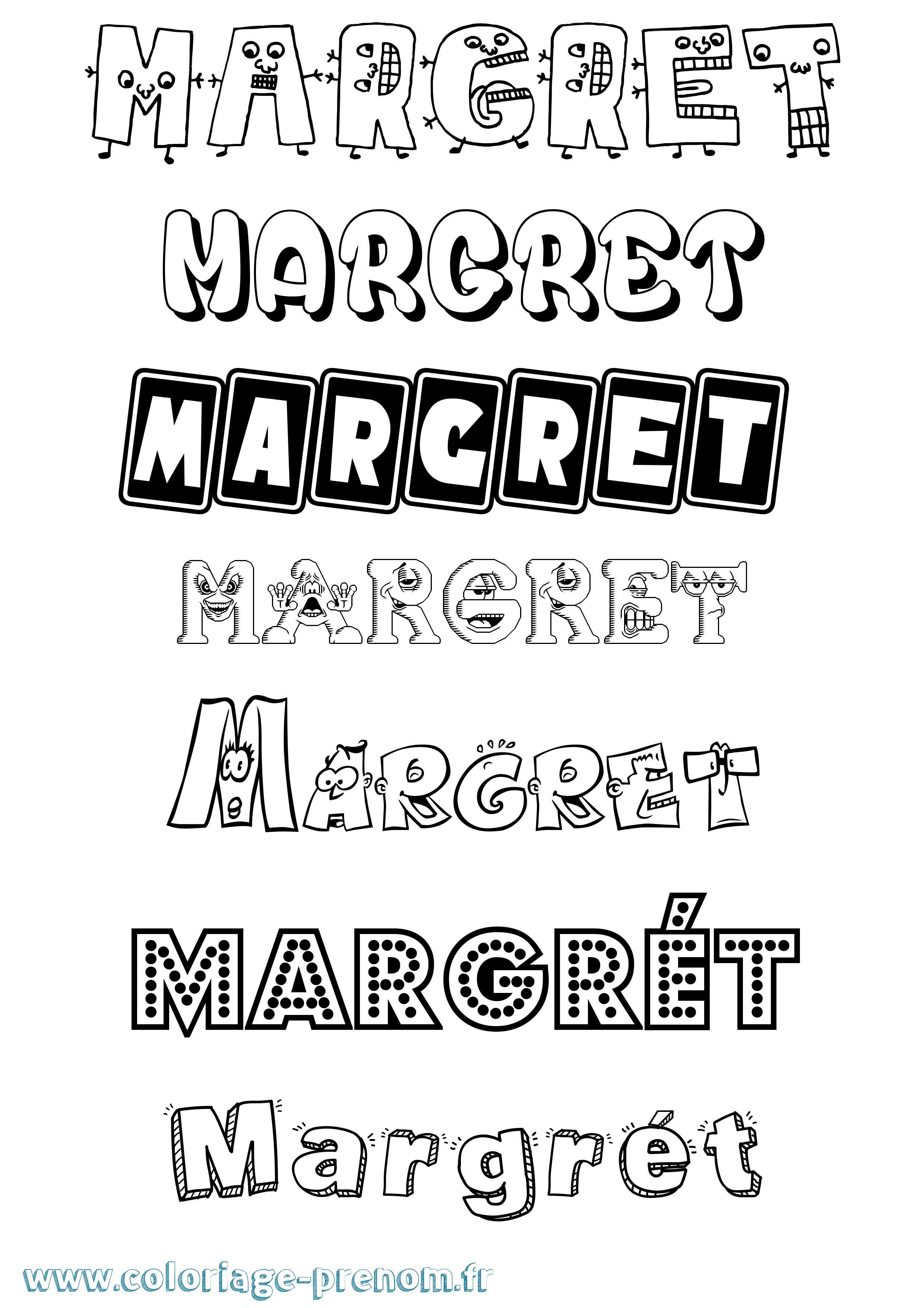 Coloriage Margrét Fun Coloriage prénom Margrét Fun