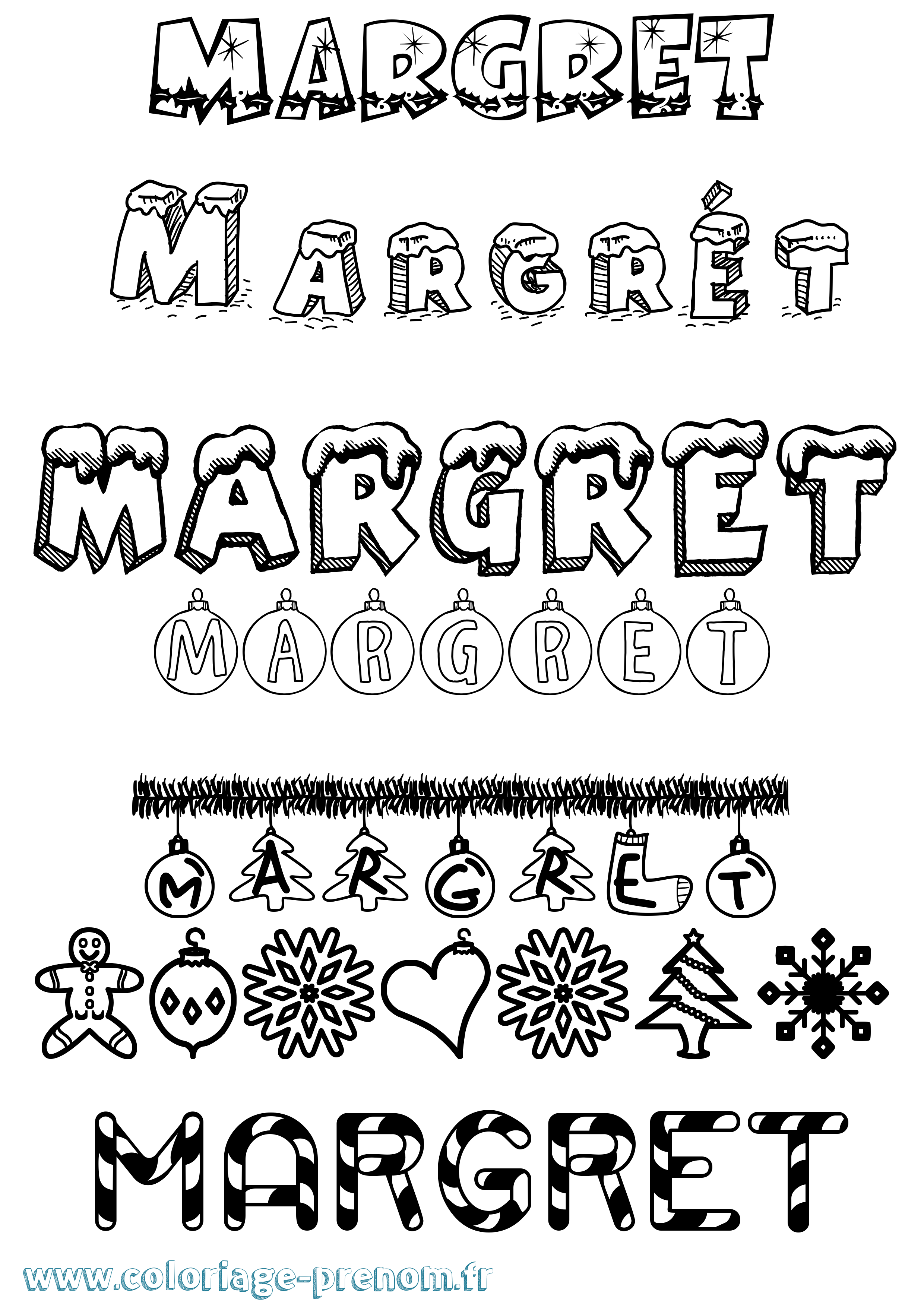 Coloriage Margrét Noël Coloriage prénom Margrét Noël