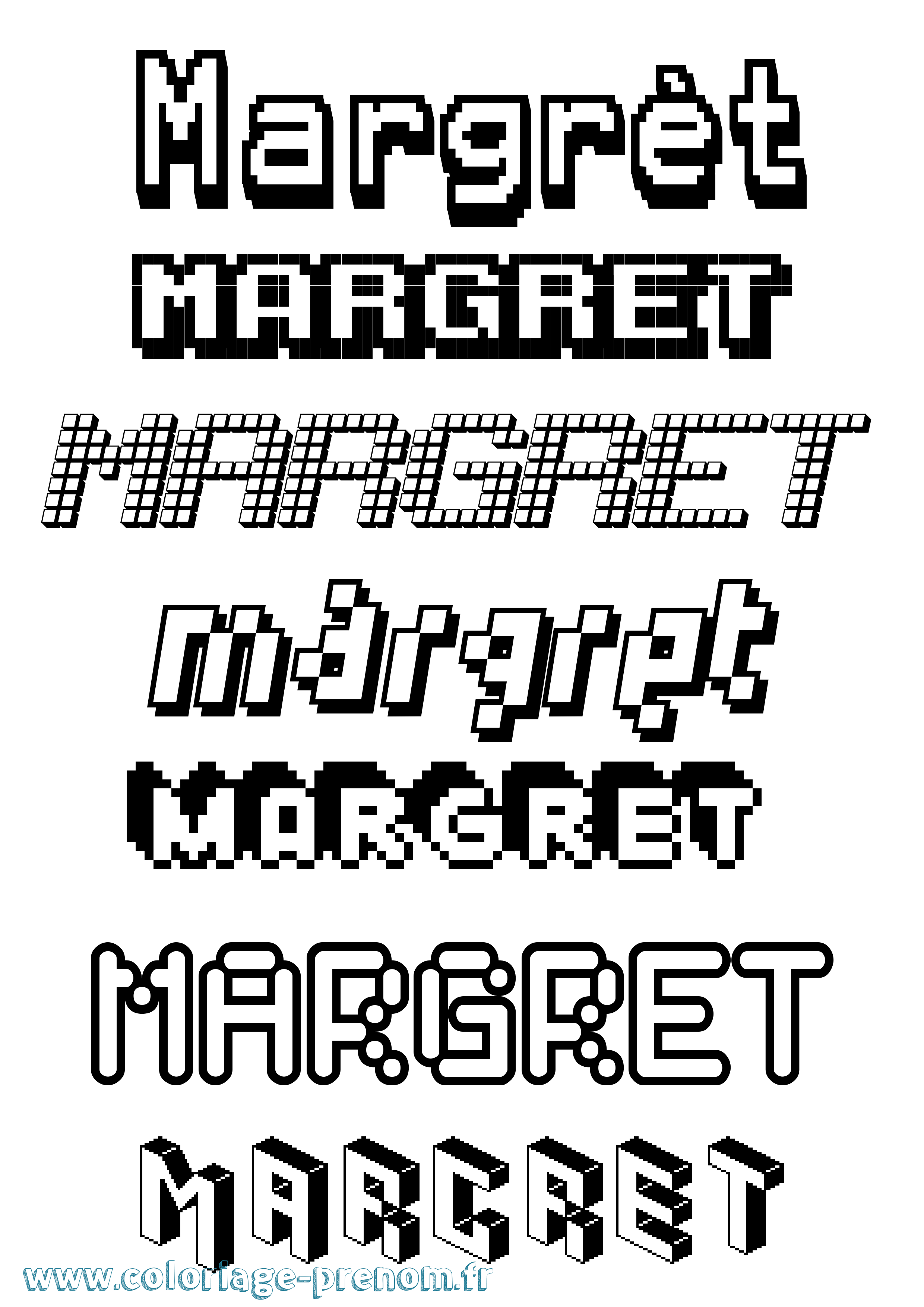 Coloriage Margrét Pixel Coloriage prénom Margrét Pixel