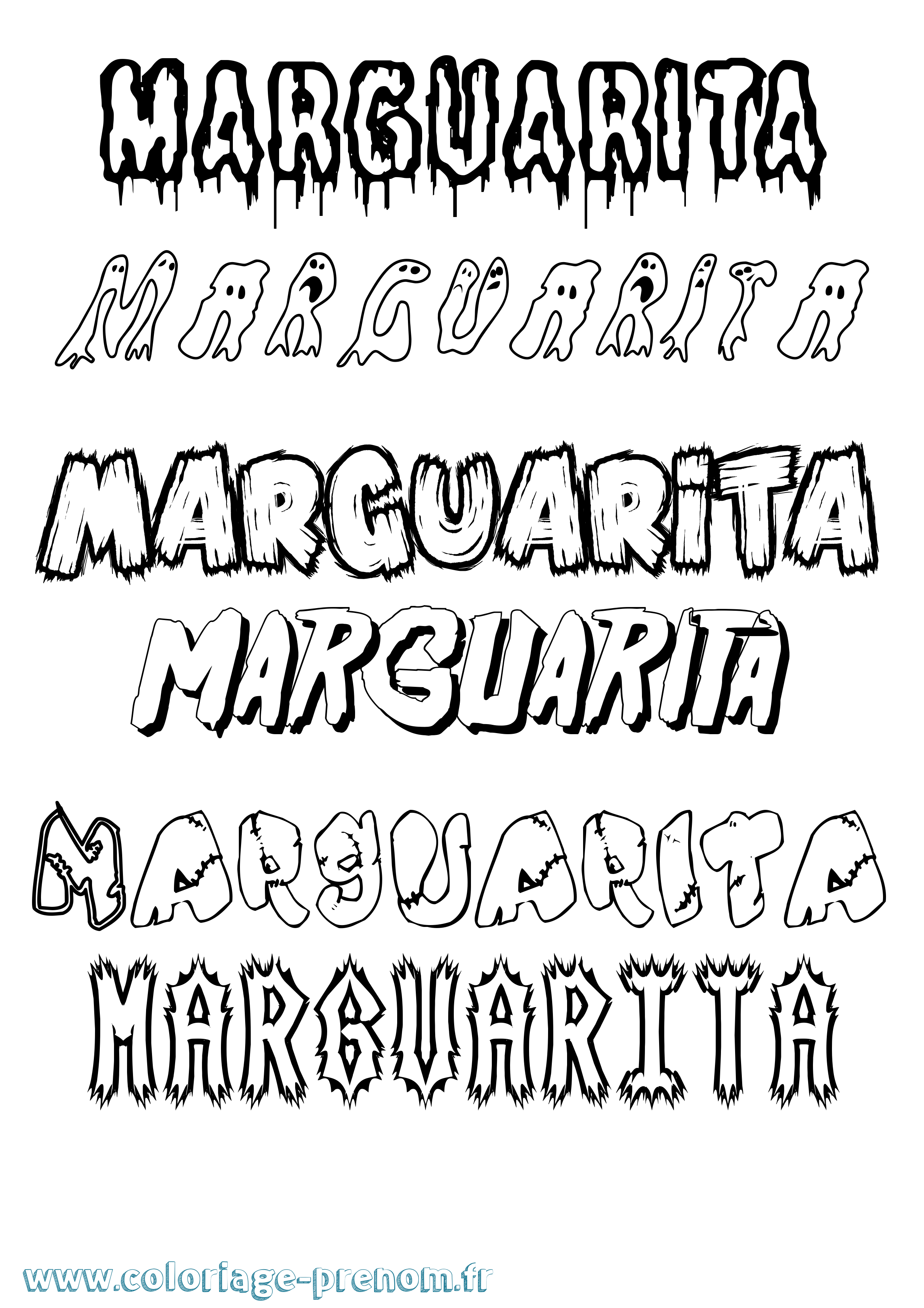 Coloriage Marguarita Frisson Coloriage prénom Marguarita Frisson