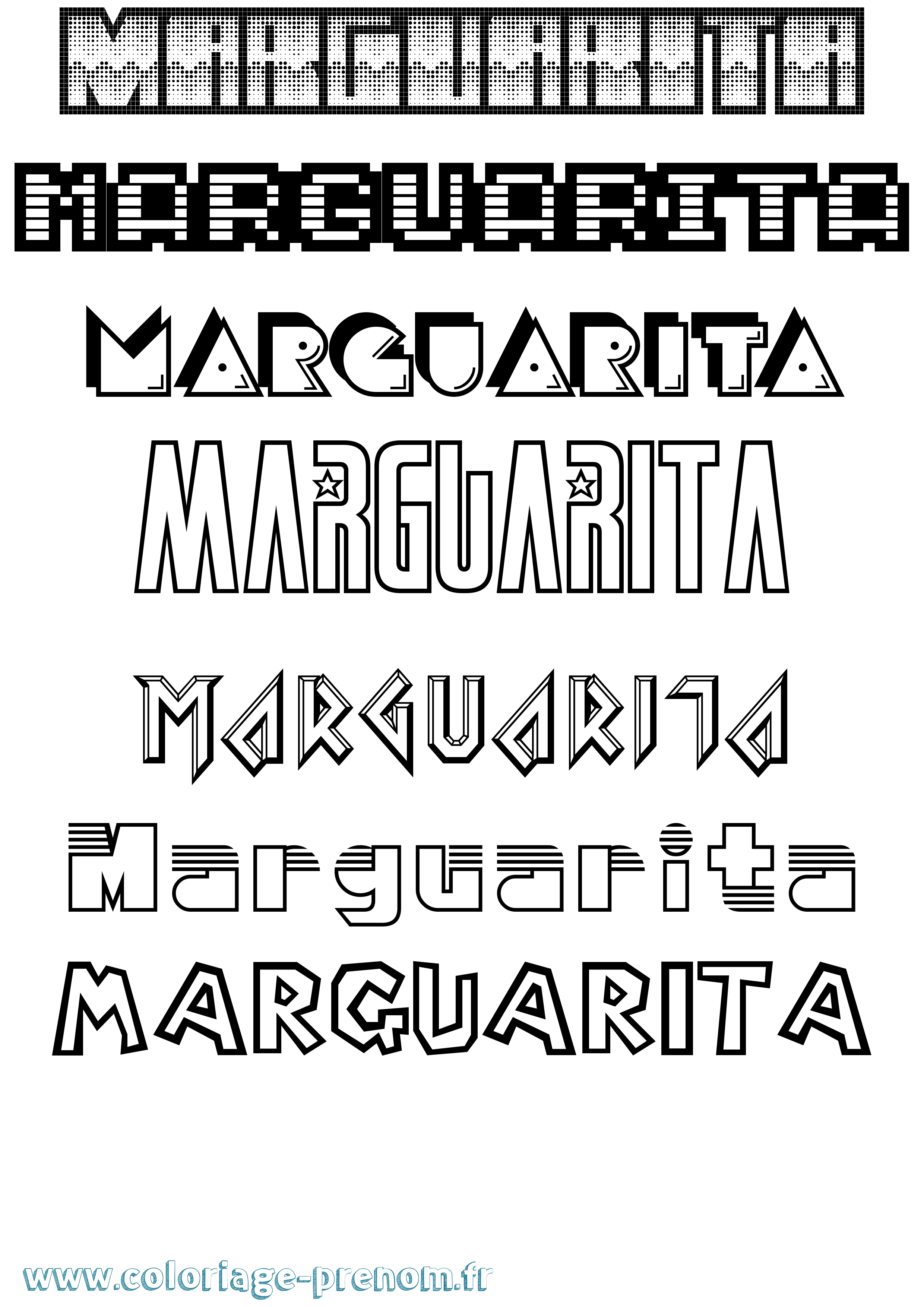 Coloriage Marguarita Jeux Vidéos Coloriage prénom Marguarita Jeux Vidéos