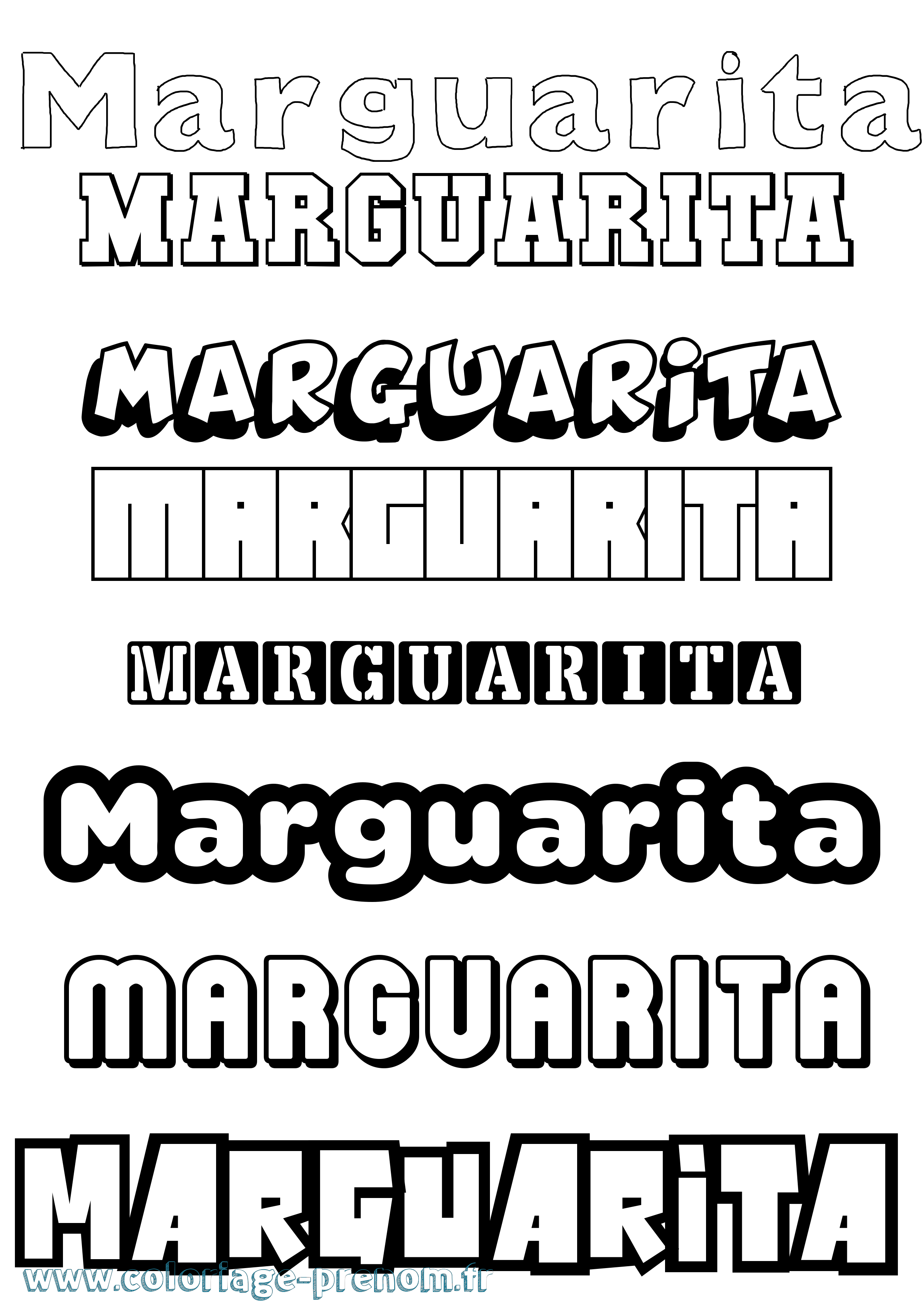 Coloriage Marguarita Simple Coloriage prénom Marguarita Simple