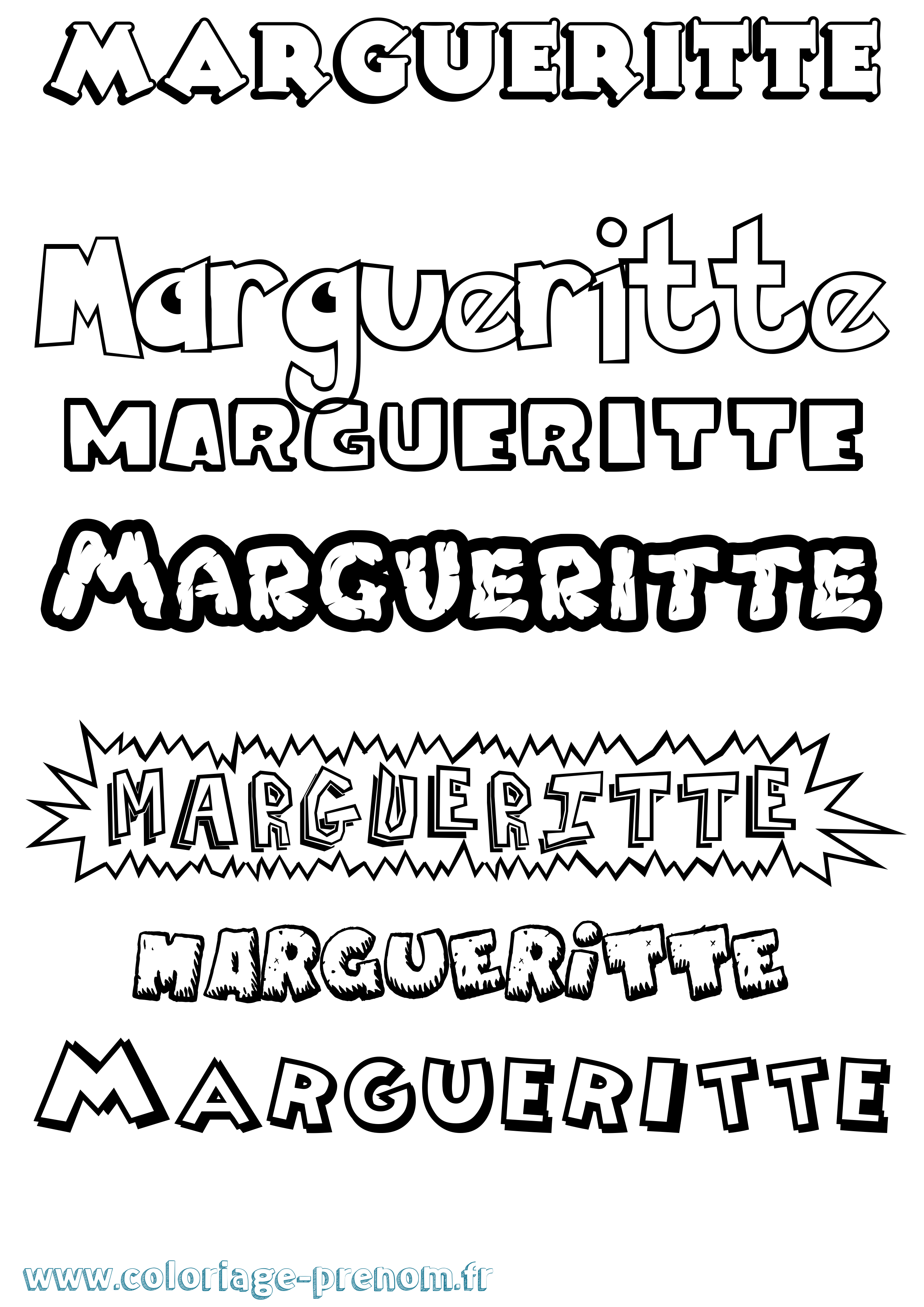 Coloriage Margueritte Dessin Animé Coloriage prénom Margueritte Dessin Animé