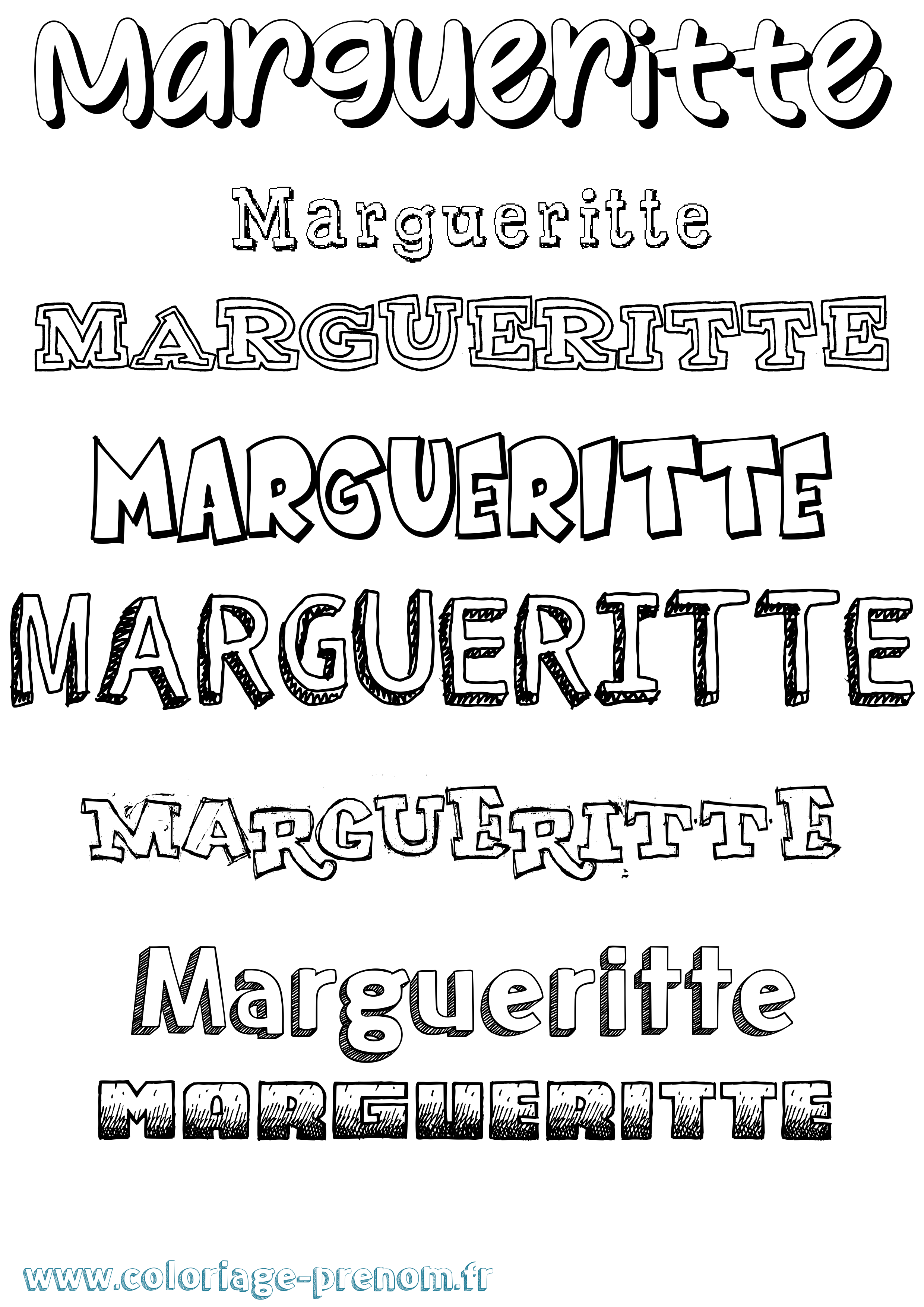 Coloriage Margueritte Dessiné Coloriage prénom Margueritte Dessiné