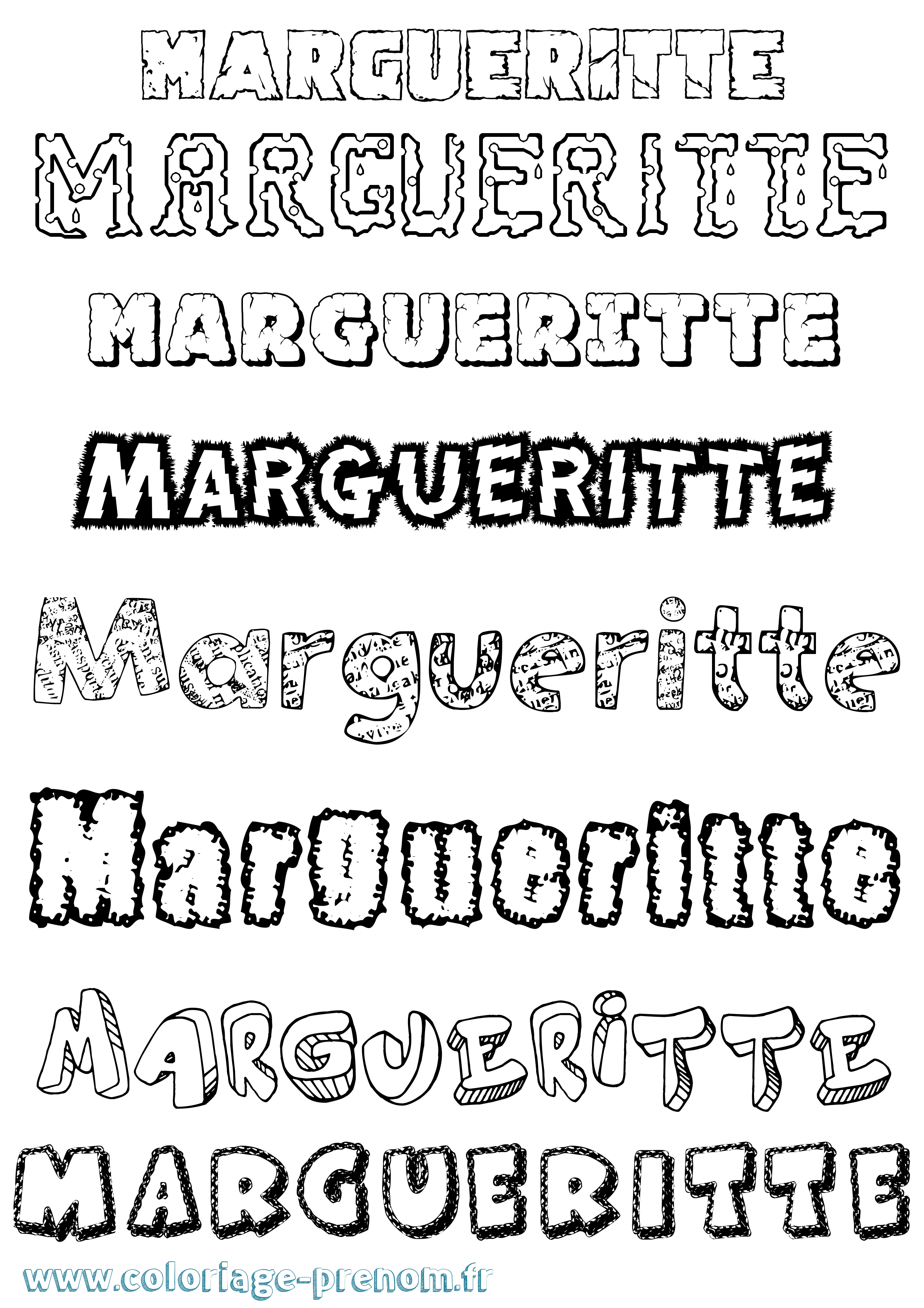 Coloriage Margueritte Destructuré Coloriage prénom Margueritte Destructuré
