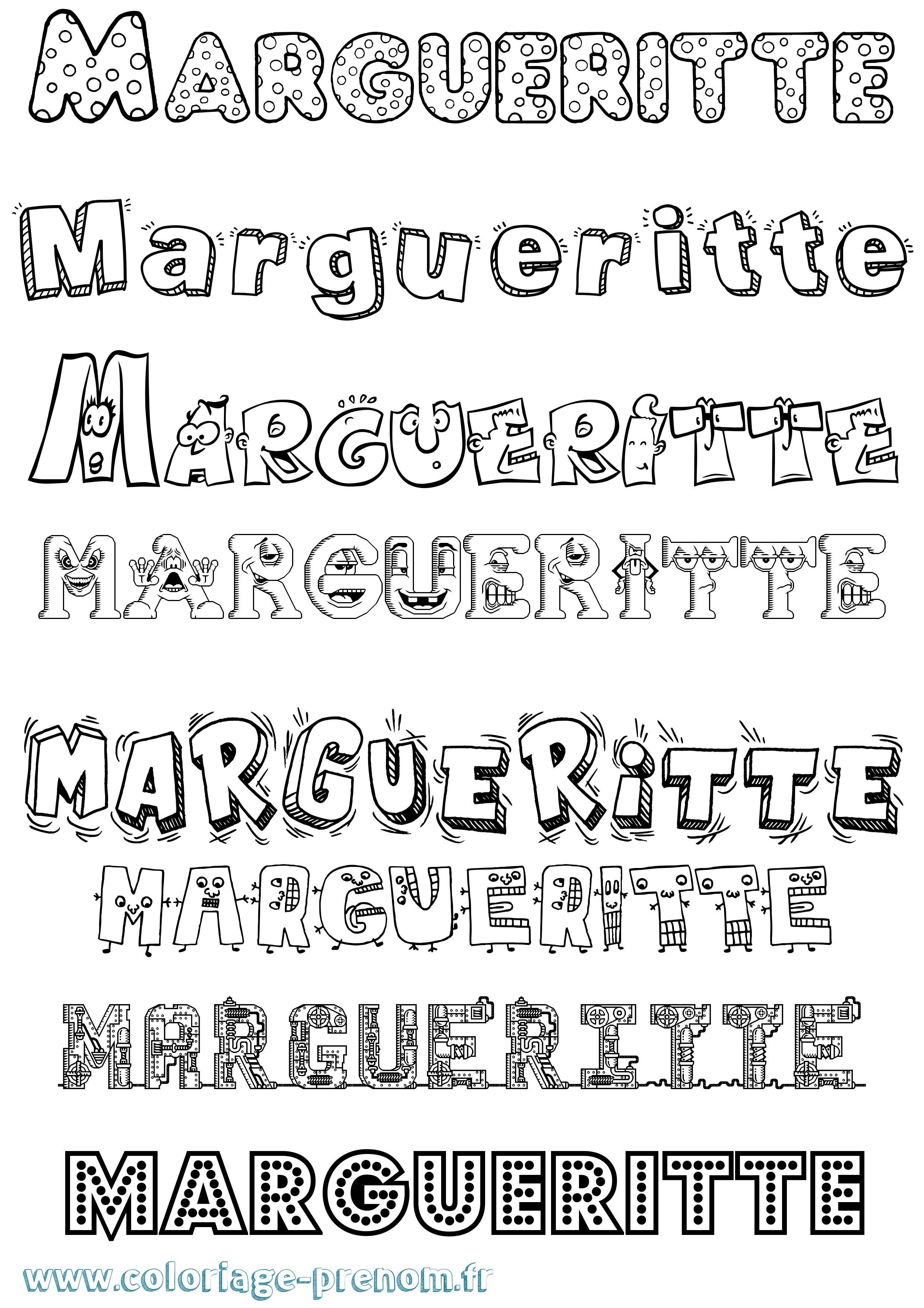 Coloriage Margueritte Fun Coloriage prénom Margueritte Fun