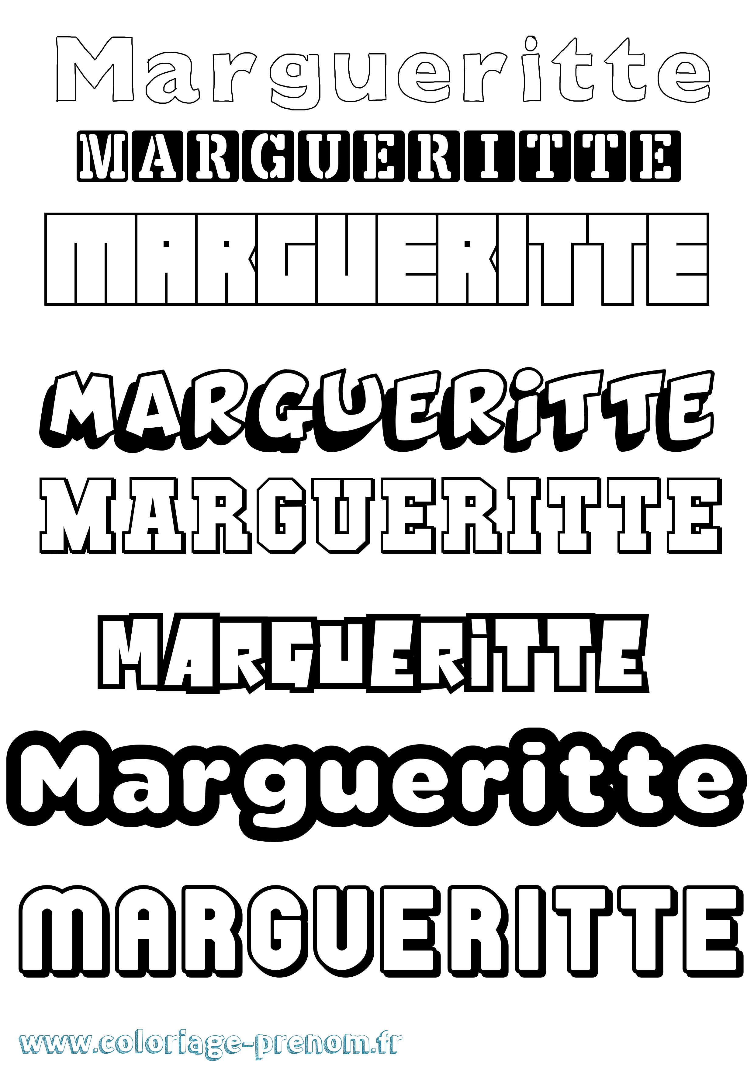 Coloriage Margueritte Simple Coloriage prénom Margueritte Simple
