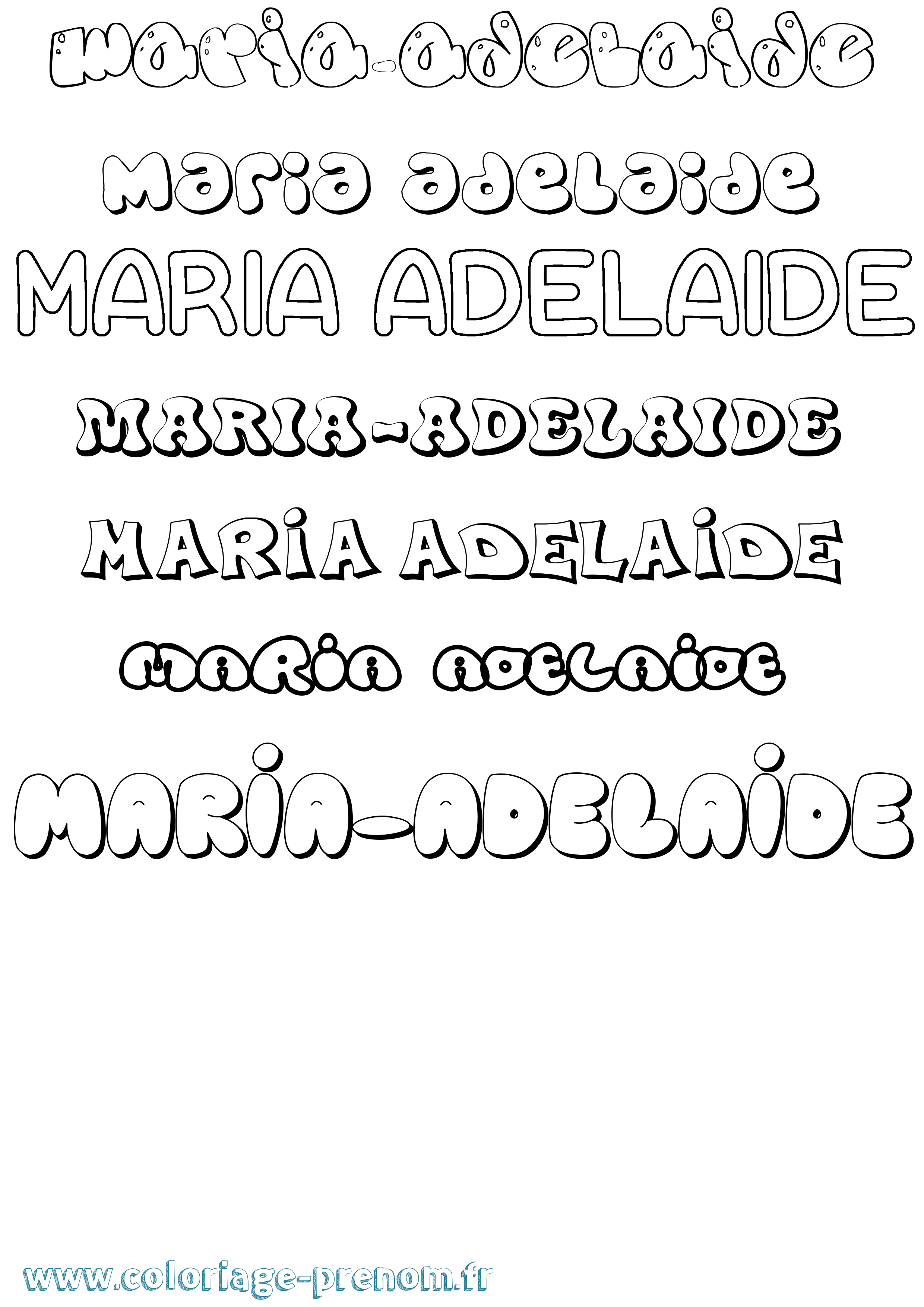 Coloriage Maria-Adelaide Bubble Coloriage prénom Maria-Adelaide Bubble