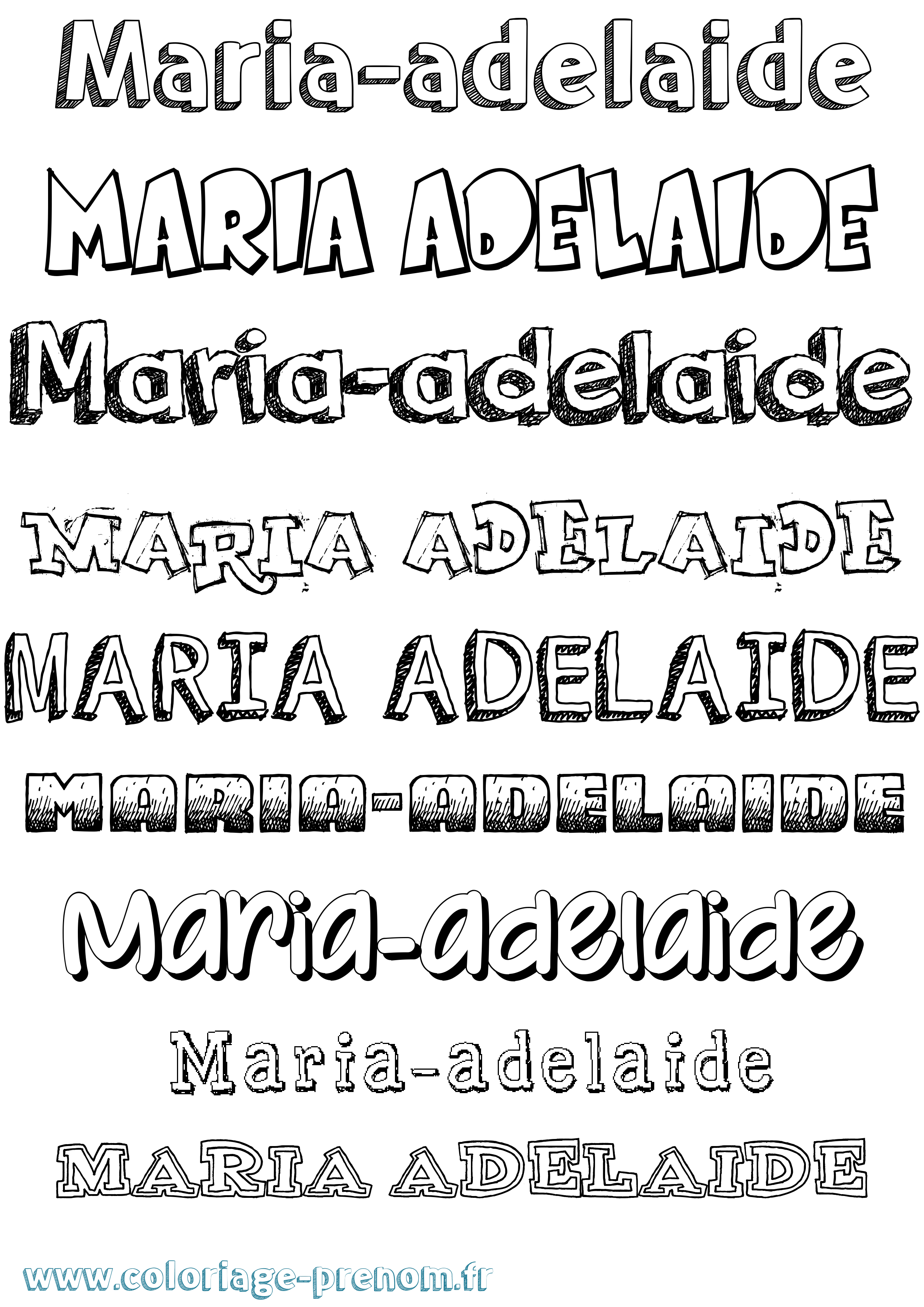 Coloriage Maria-Adelaide Dessiné Coloriage prénom Maria-Adelaide Dessiné