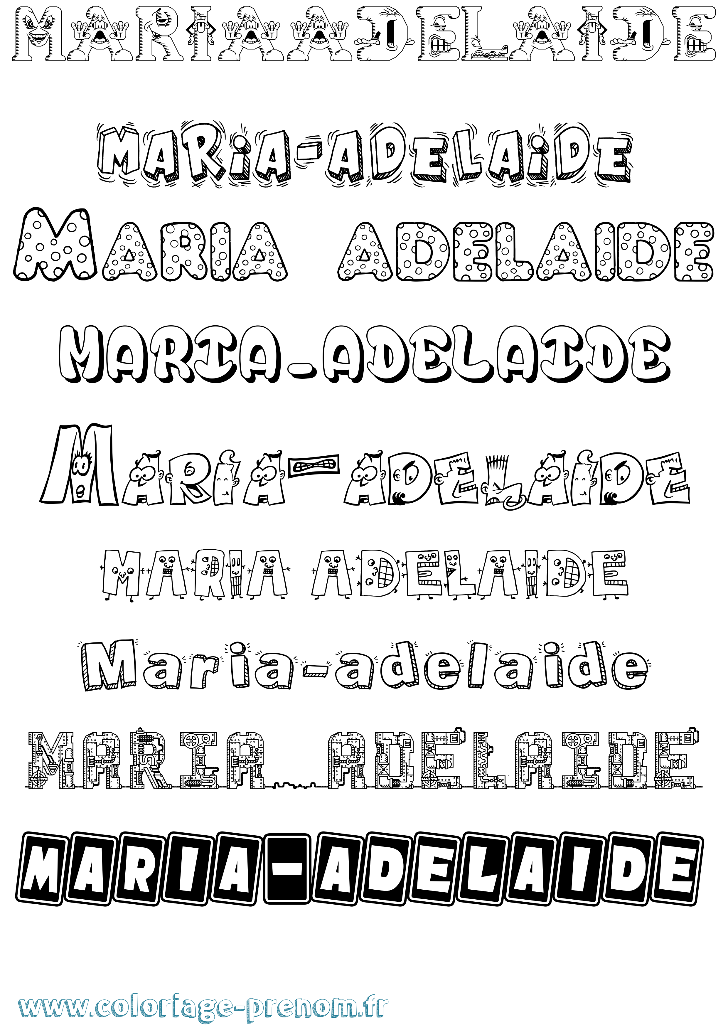 Coloriage Maria-Adelaide Fun Coloriage prénom Maria-Adelaide Fun