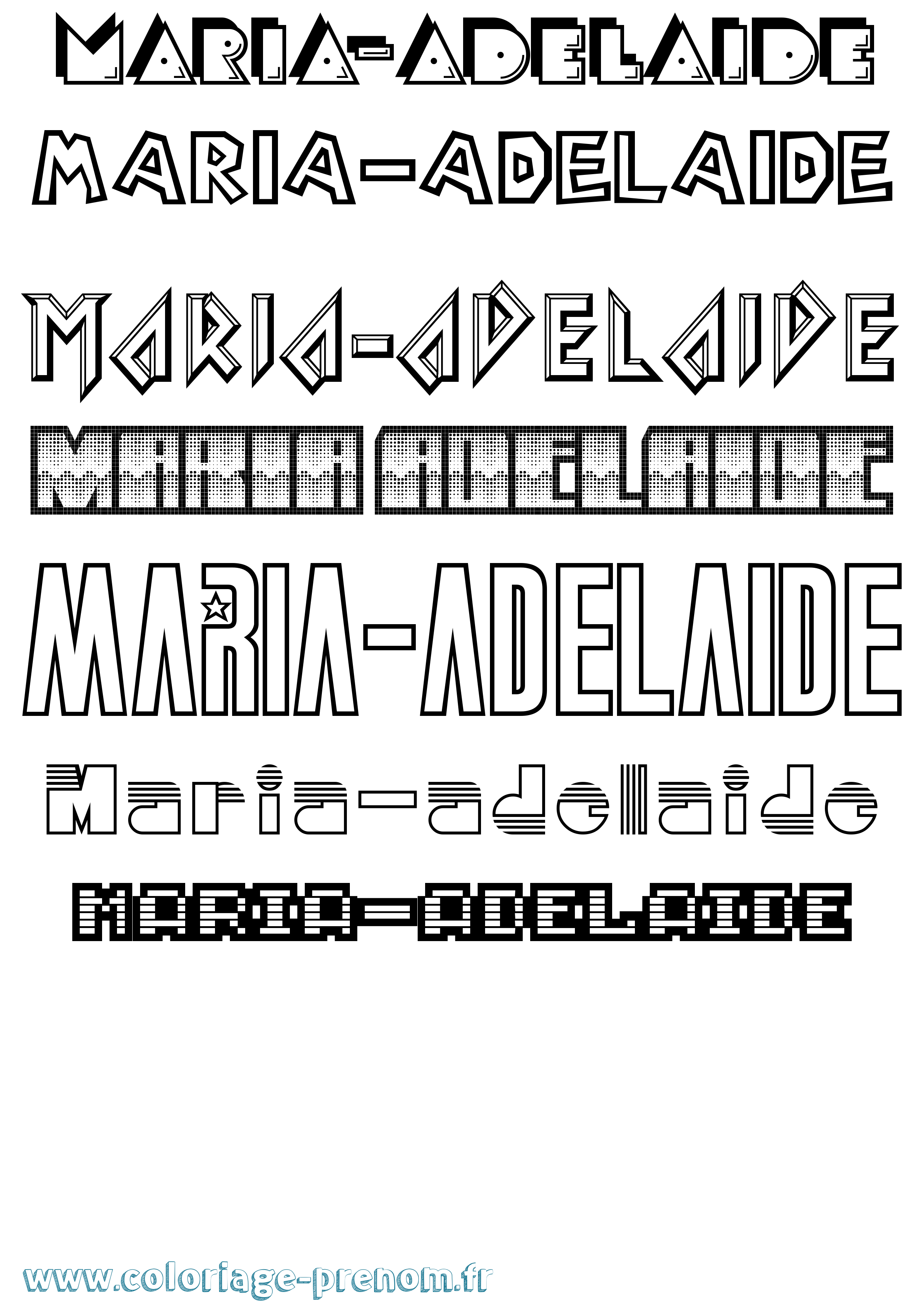 Coloriage Maria-Adelaide Jeux Vidéos Coloriage prénom Maria-Adelaide Jeux Vidéos