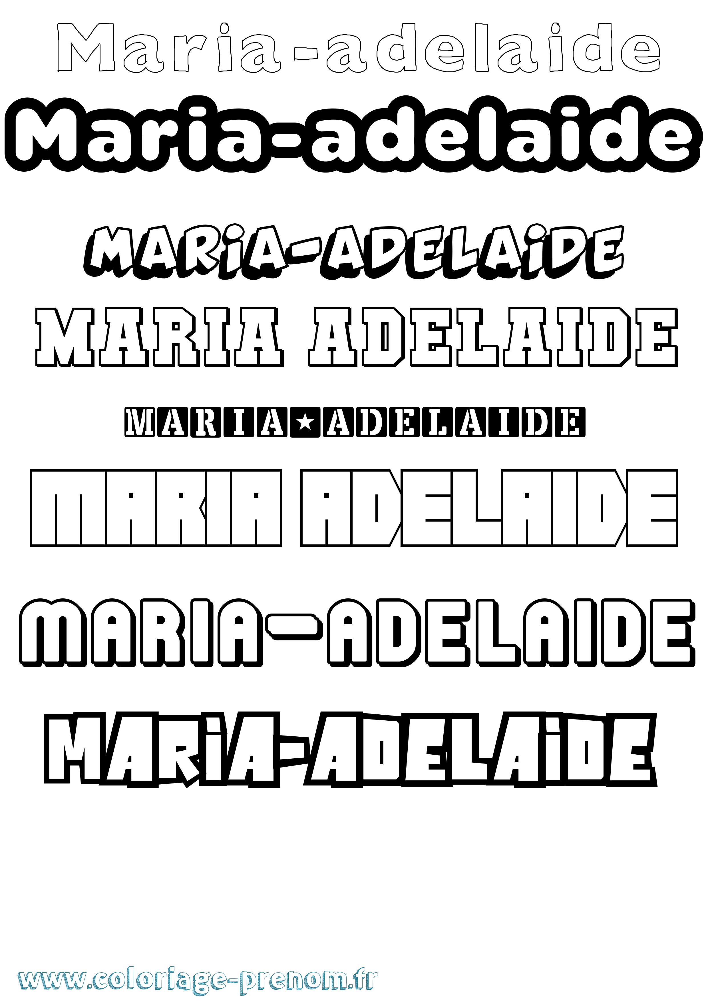 Coloriage Maria-Adelaide Simple Coloriage prénom Maria-Adelaide Simple