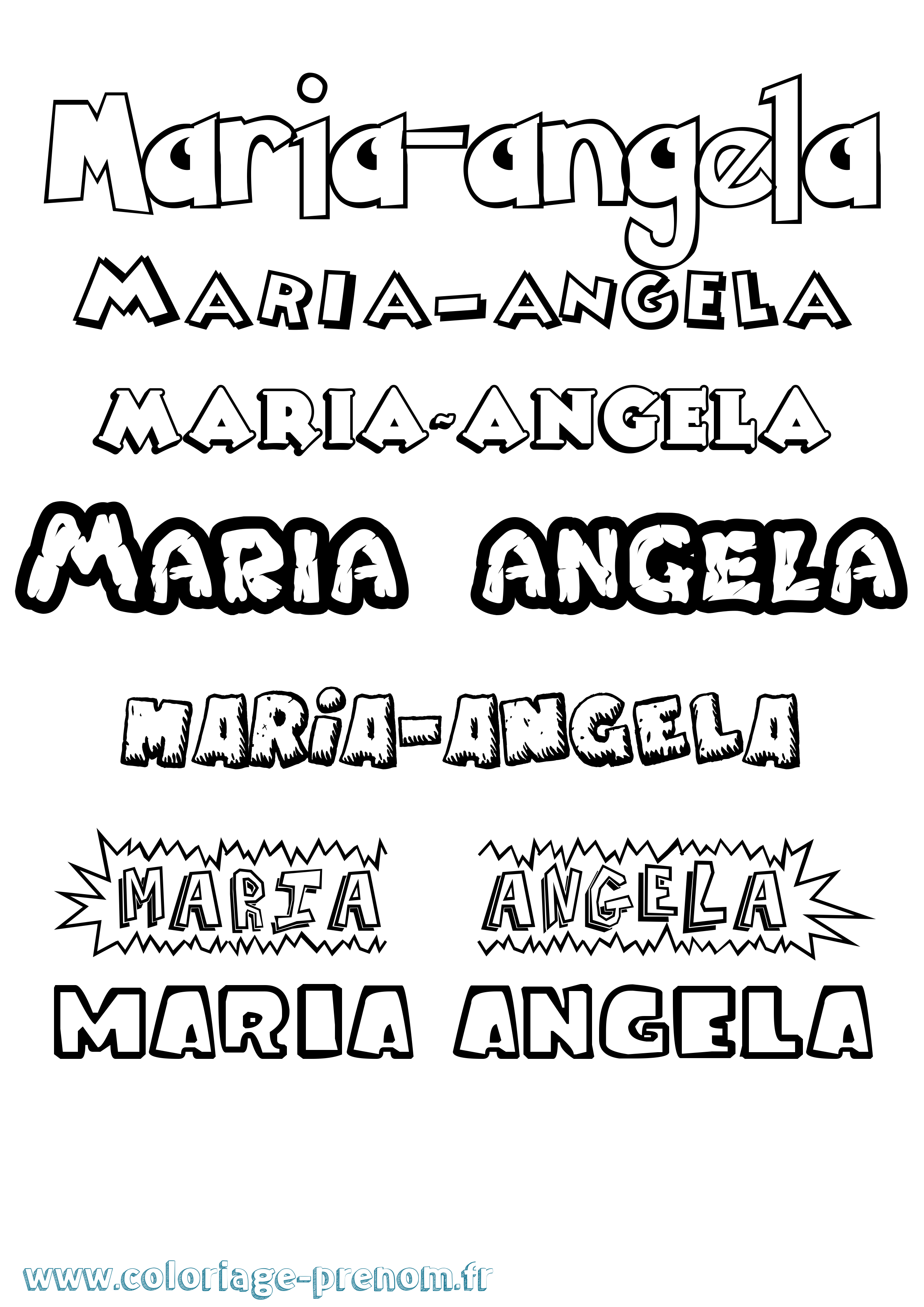 Coloriage Maria-Angela Dessin Animé Coloriage prénom Maria-Angela Dessin Animé
