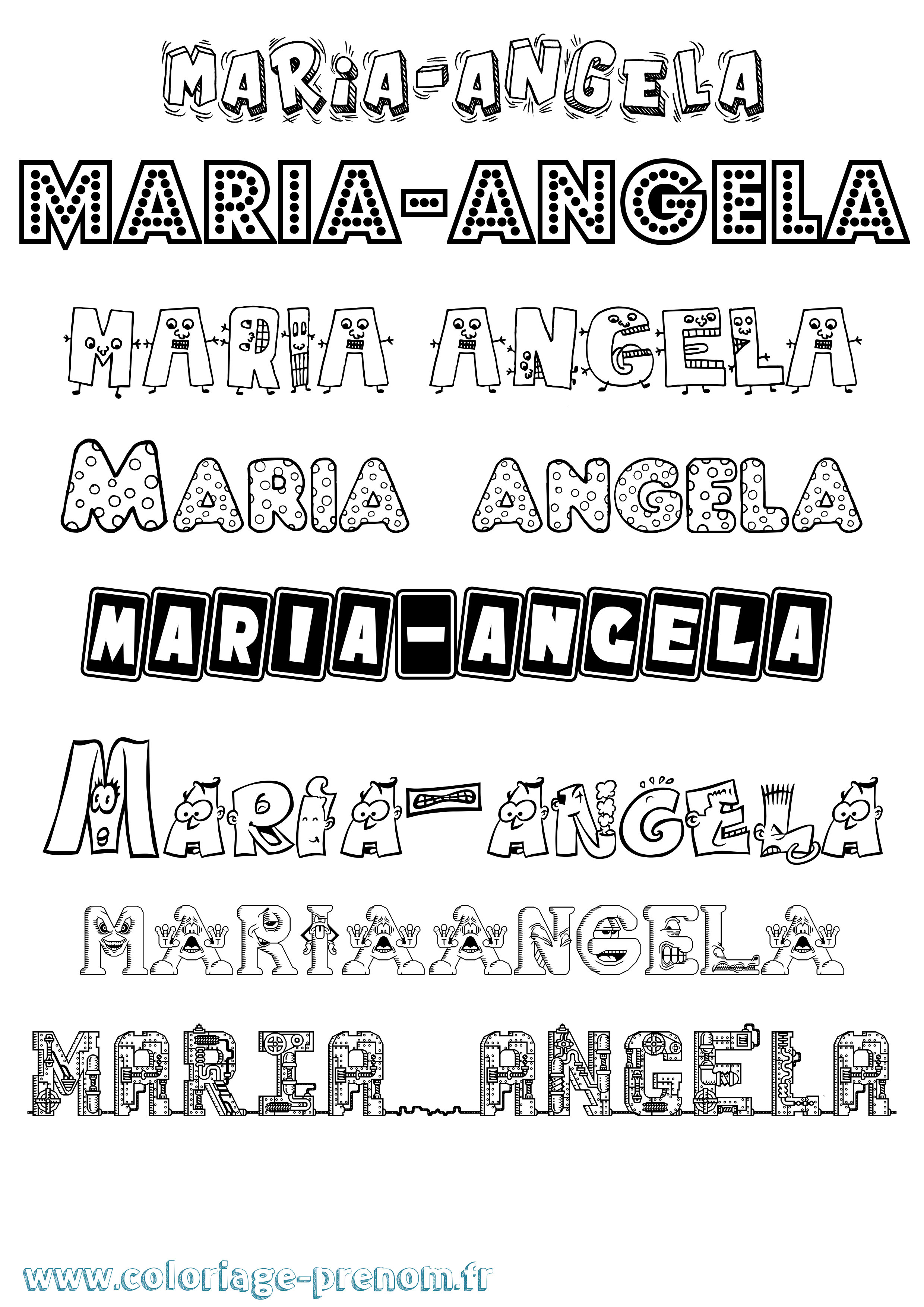 Coloriage Maria-Angela Fun Coloriage prénom Maria-Angela Fun