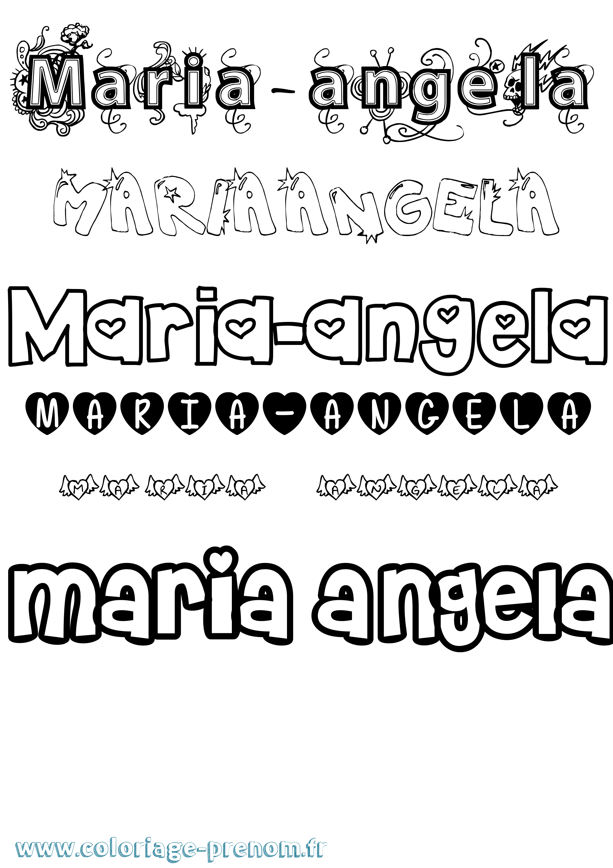 Coloriage Maria-Angela Girly Coloriage prénom Maria-Angela Girly