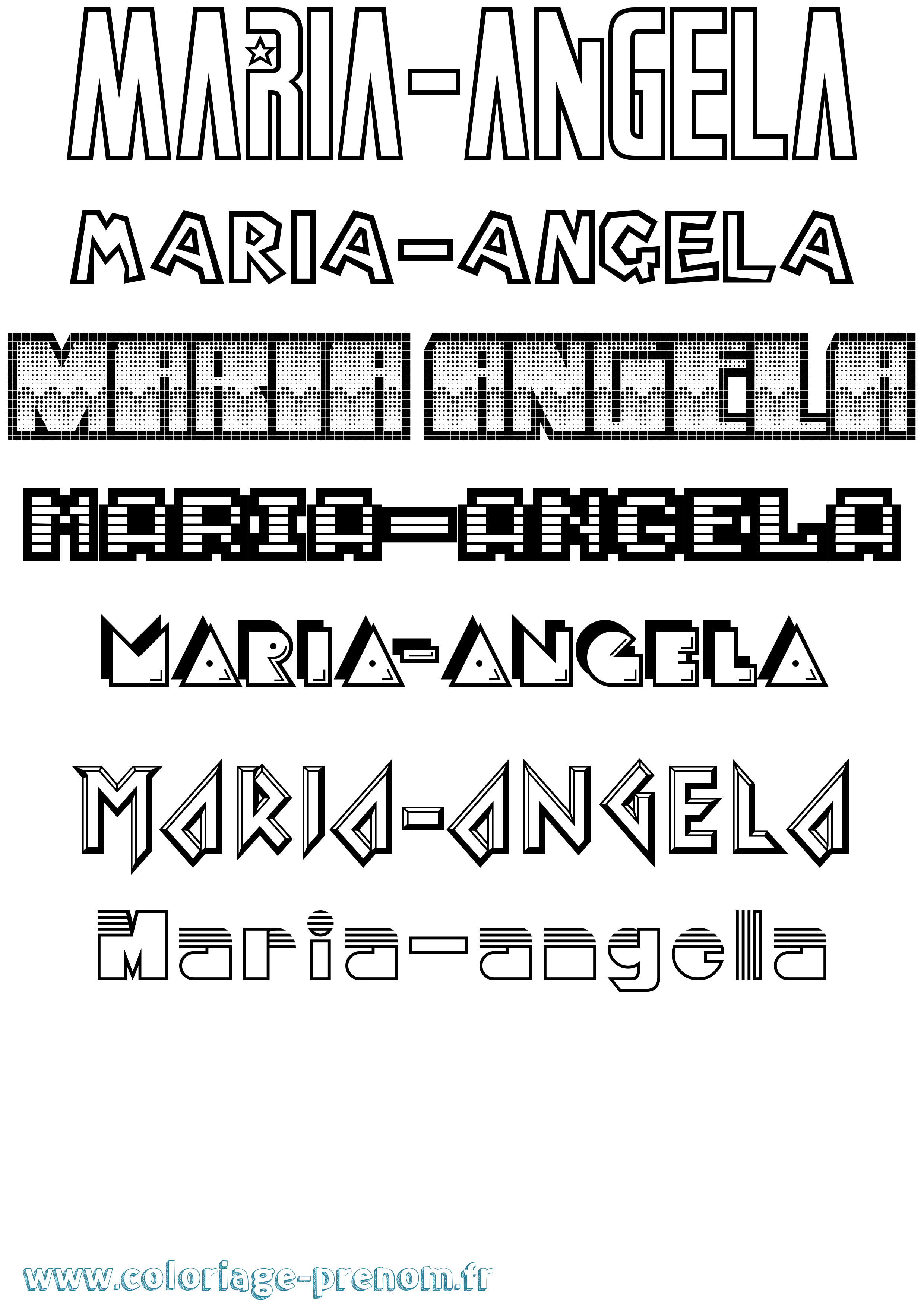 Coloriage Maria-Angela Jeux Vidéos Coloriage prénom Maria-Angela Jeux Vidéos
