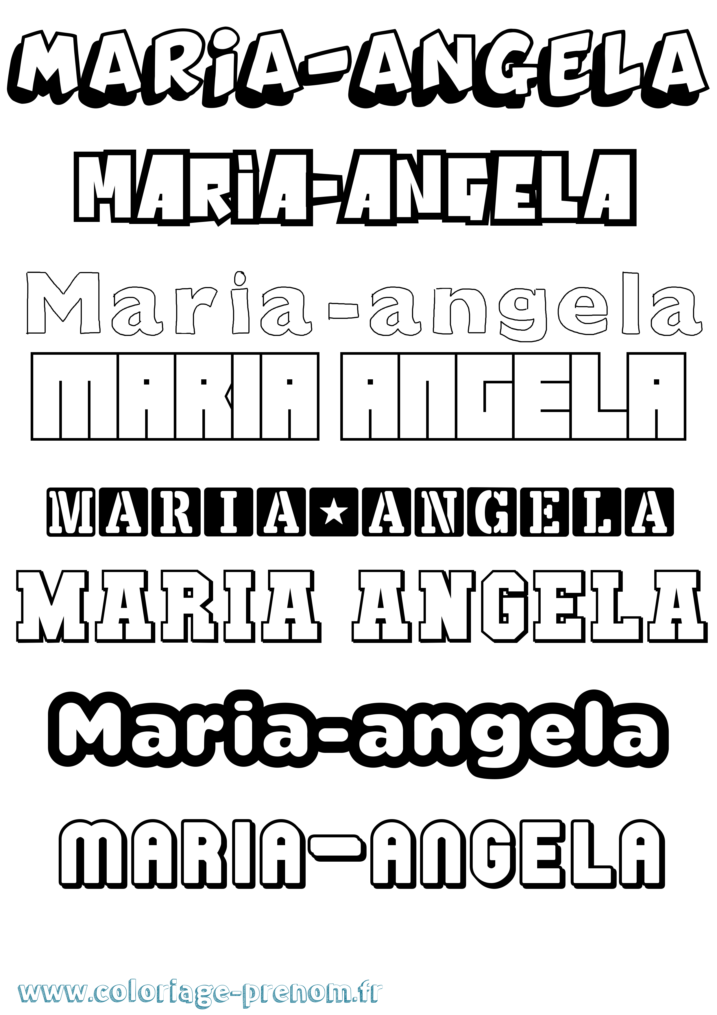 Coloriage Maria-Angela Simple Coloriage prénom Maria-Angela Simple
