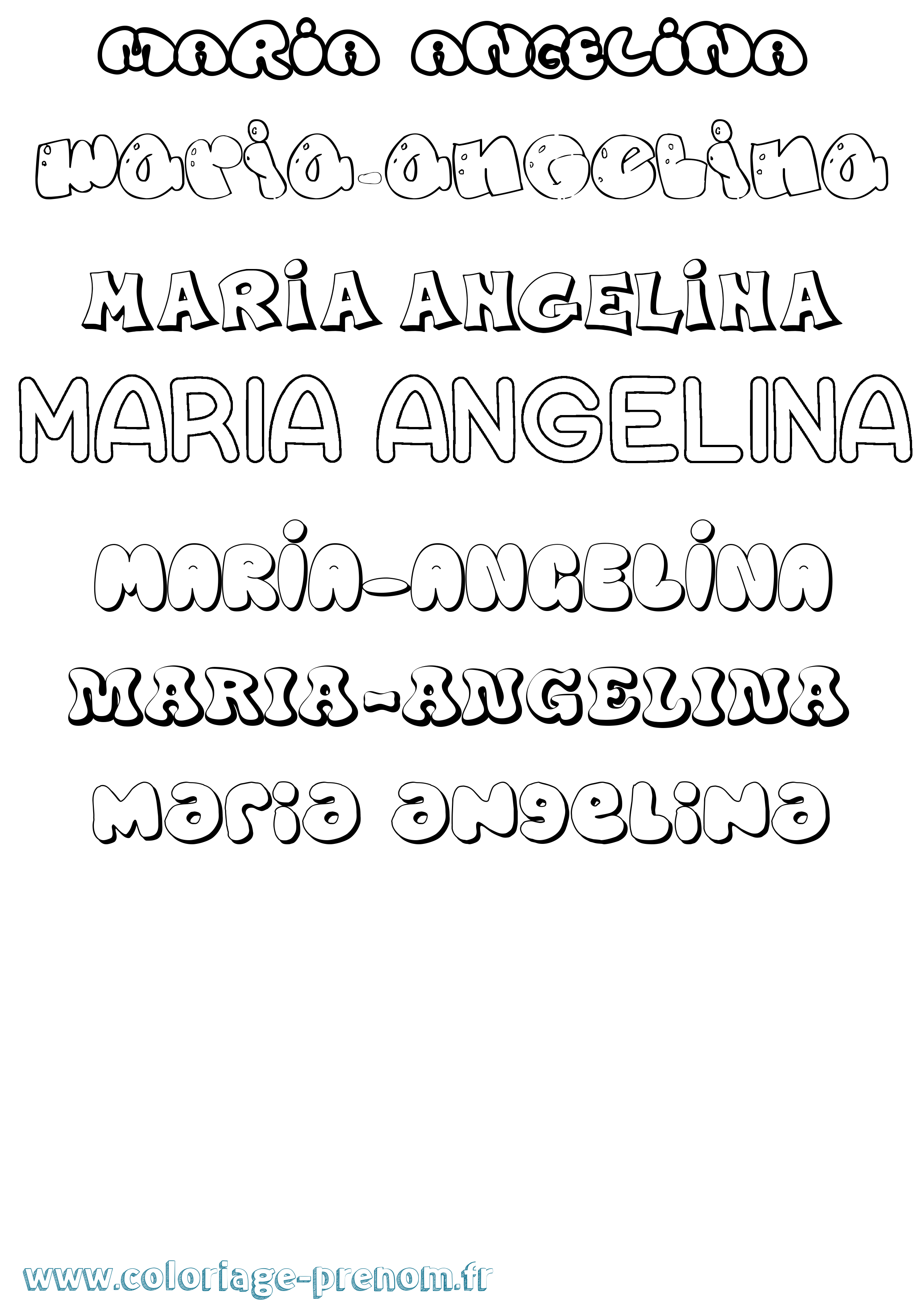 Coloriage Maria-Angelina Bubble Coloriage prénom Maria-Angelina Bubble